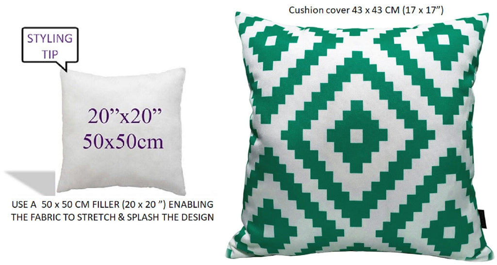 OLIVIA ROCCO Nairobi Lime Green Waterproof Cushion Covers – Reversible 43x43cm
