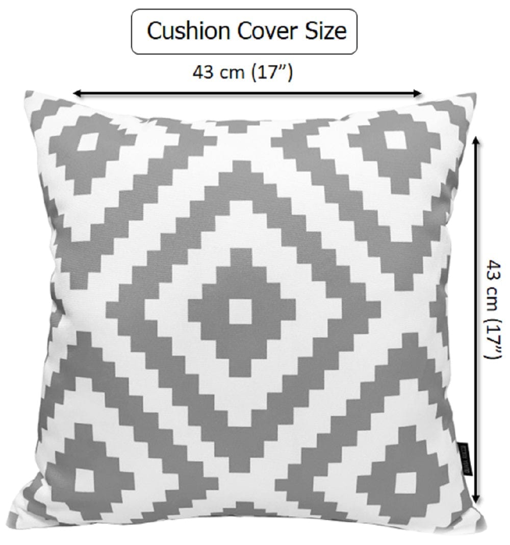 OLIVIA ROCCO Nairobi Silver Waterproof Cushion Covers 43x43cm Reversible