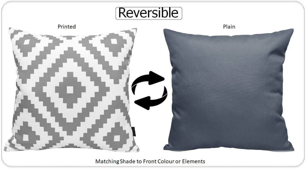 OLIVIA ROCCO Nairobi Silver Waterproof Cushion Covers 43x43cm Reversible