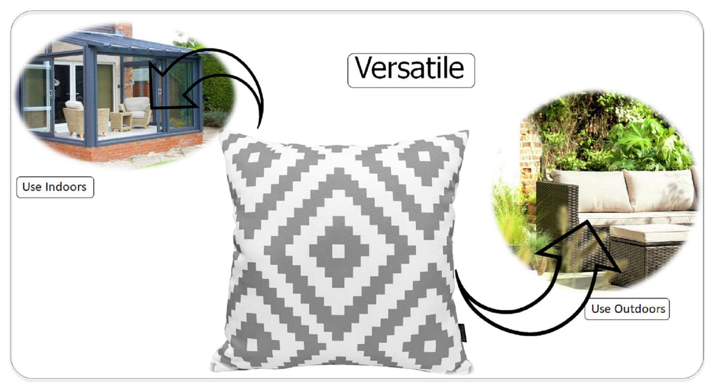 OLIVIA ROCCO Nairobi Silver Waterproof Cushion Covers 43x43cm Reversible