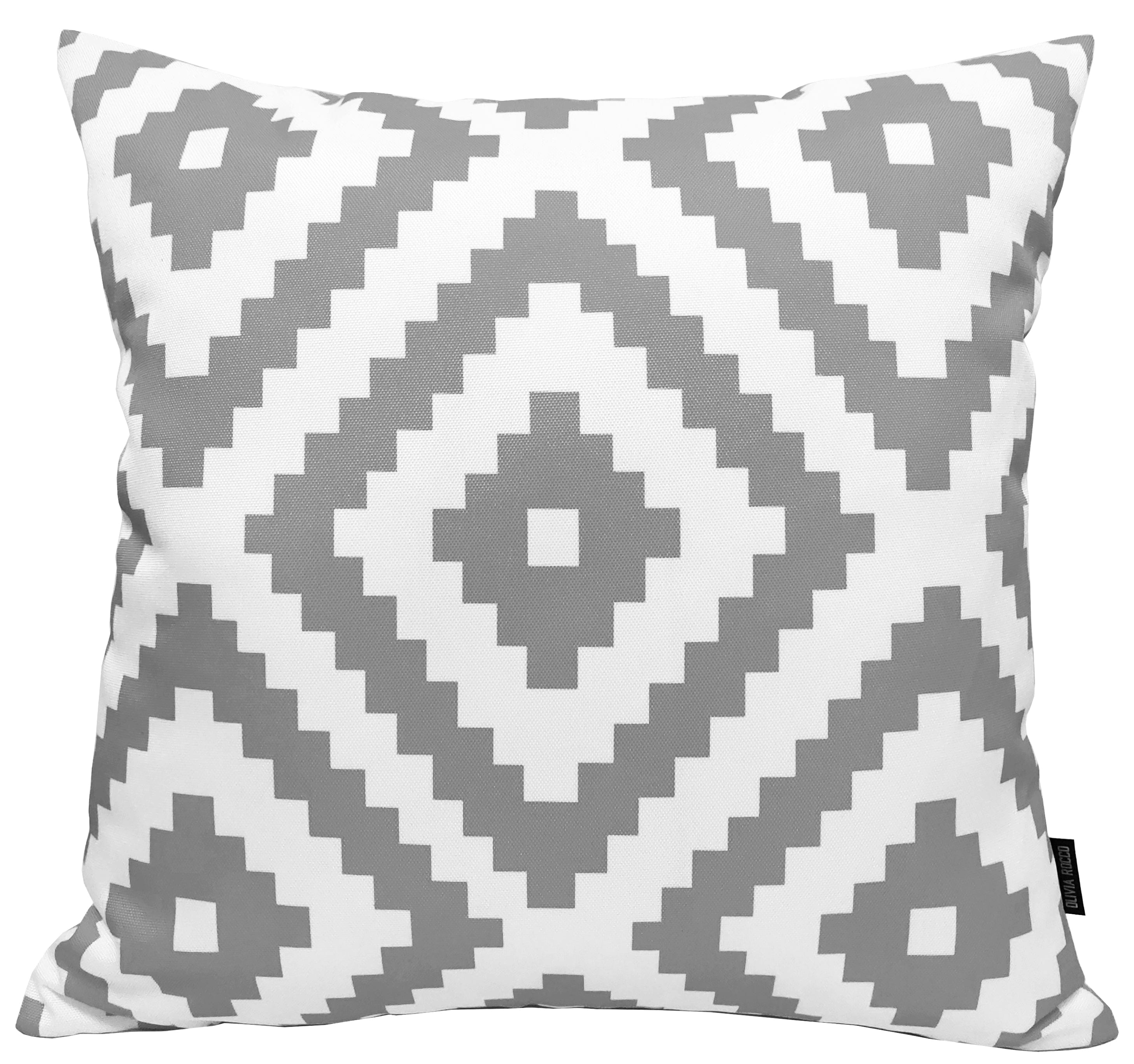 OLIVIA ROCCO Nairobi Silver Waterproof Cushion Covers 43x43cm Reversible