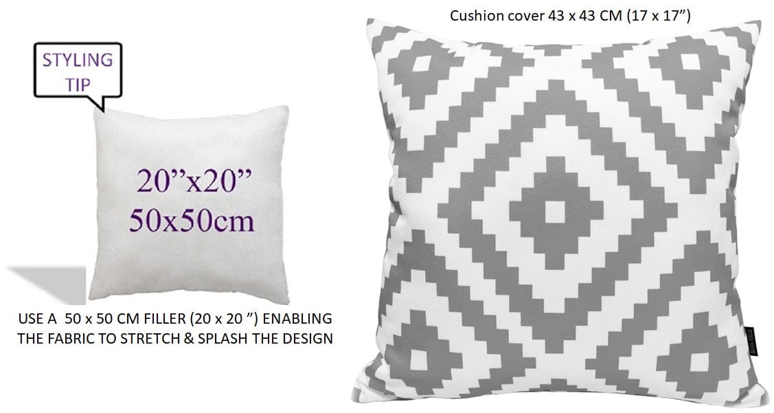 OLIVIA ROCCO Nairobi Silver Waterproof Cushion Covers 43x43cm Reversible