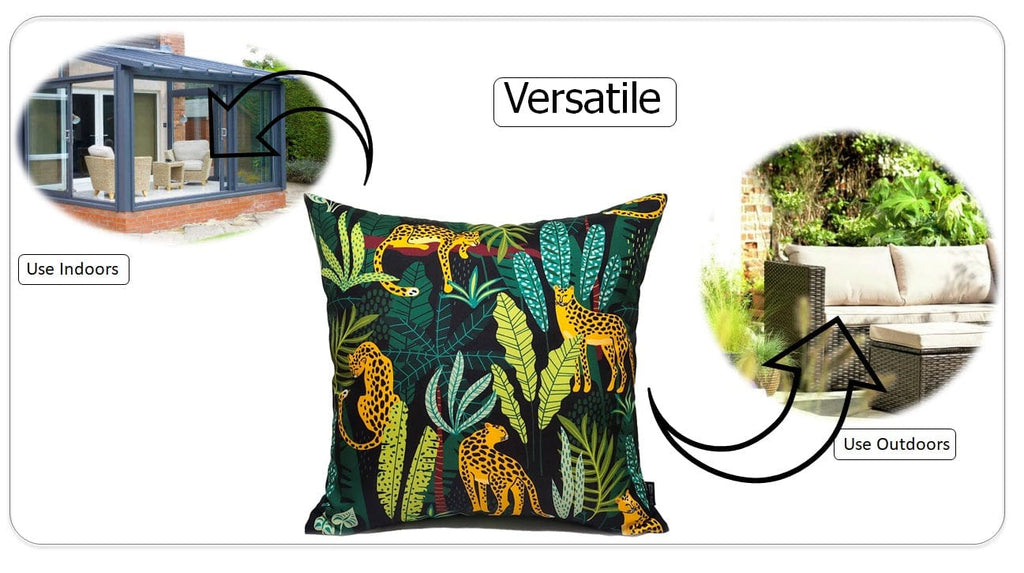 OLIVIA ROCCO Waterproof Outdoor Cushion Covers | 43x43 cm Reversible Patio