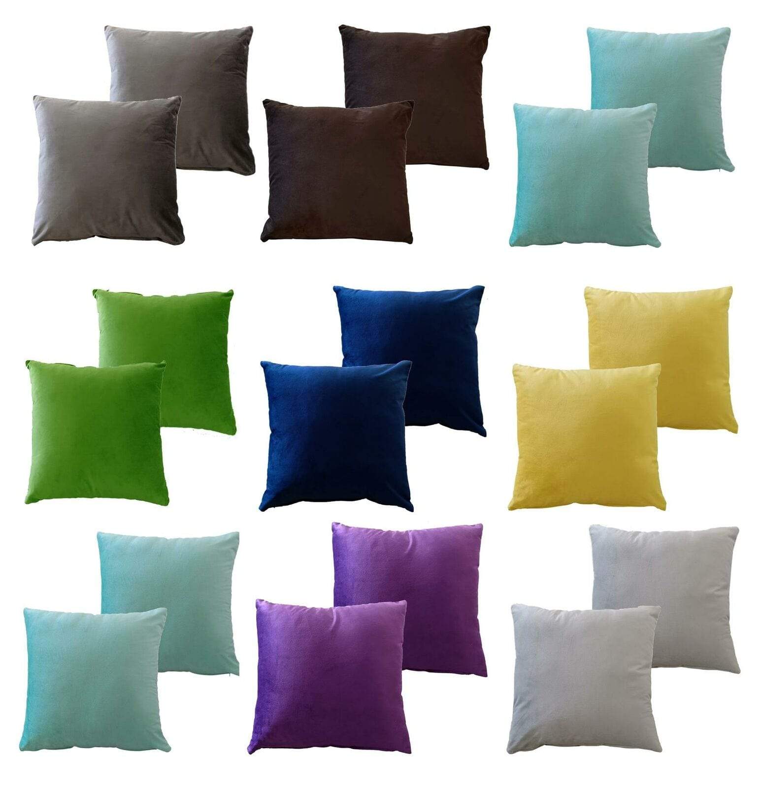 OLIVIA ROCCO Pack of 2 Matte Velvet Cushion Covers 17x17 - Decorative Pillows