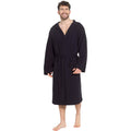 OLIVIA ROCCO Men's Cotton Waffle Bathrobe – Hooded Luxury Spa Robe