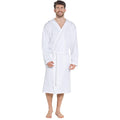 OLIVIA ROCCO Men's Hooded Waffle Cotton Bathrobe – Super Absorbent Spa Robe