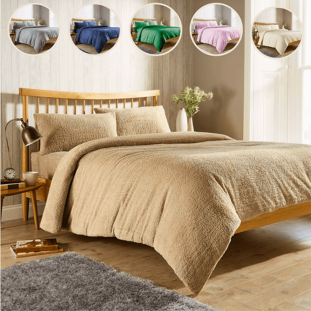 OLIVIA ROCCO Teddy Fleece Duvet Cover Set – Plush Thermal Winter Bedding