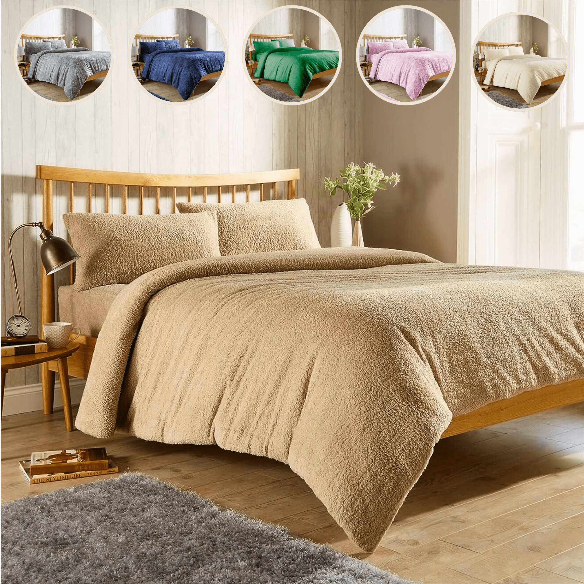 OLIVIA ROCCO Teddy Fleece Duvet Cover Set – Plush Thermal Winter Bedding