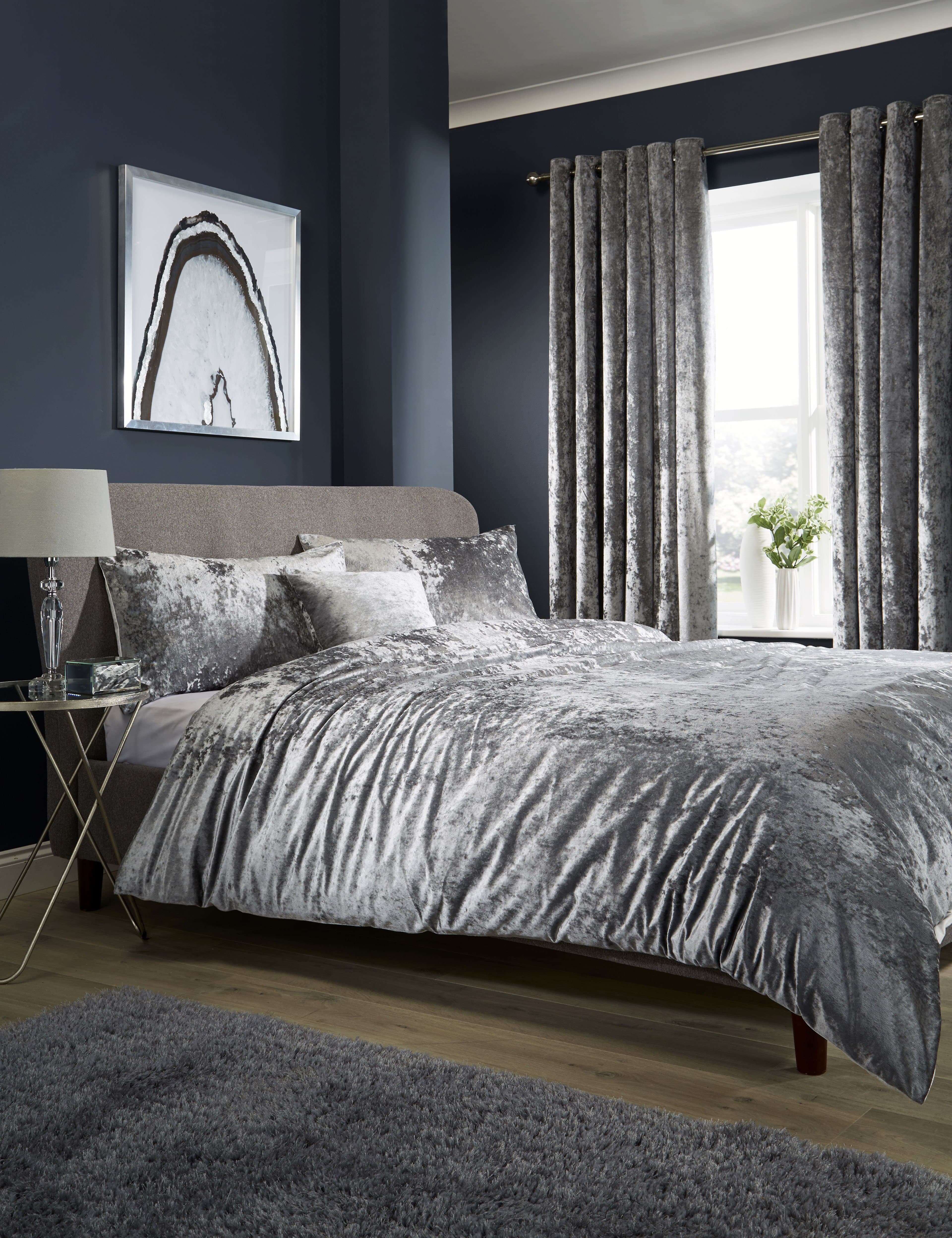 OLIVIA ROCCO Crushed Velvet Duvet Cover Set | Soft OEKO-TEX Bedding