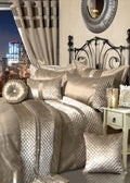 OLIVIA ROCCO Kylie Velvet Duvet Set – Charcoal Gold Diamante Bedding