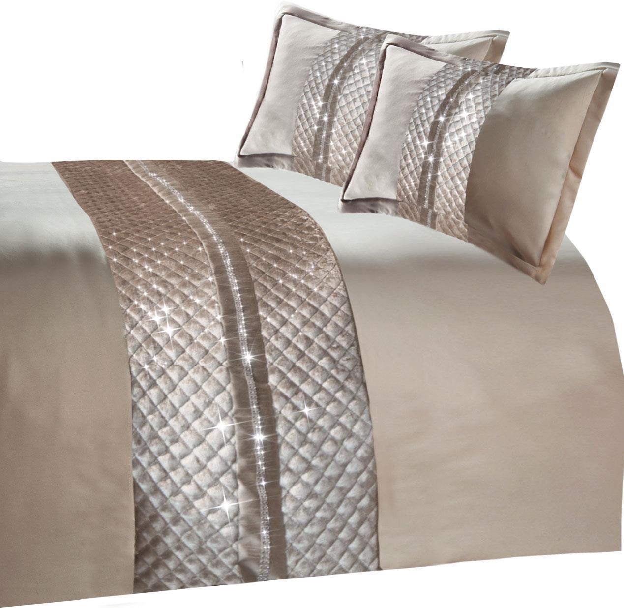 OLIVIA ROCCO Kylie Velvet Duvet Set – Charcoal Gold Diamante Bedding