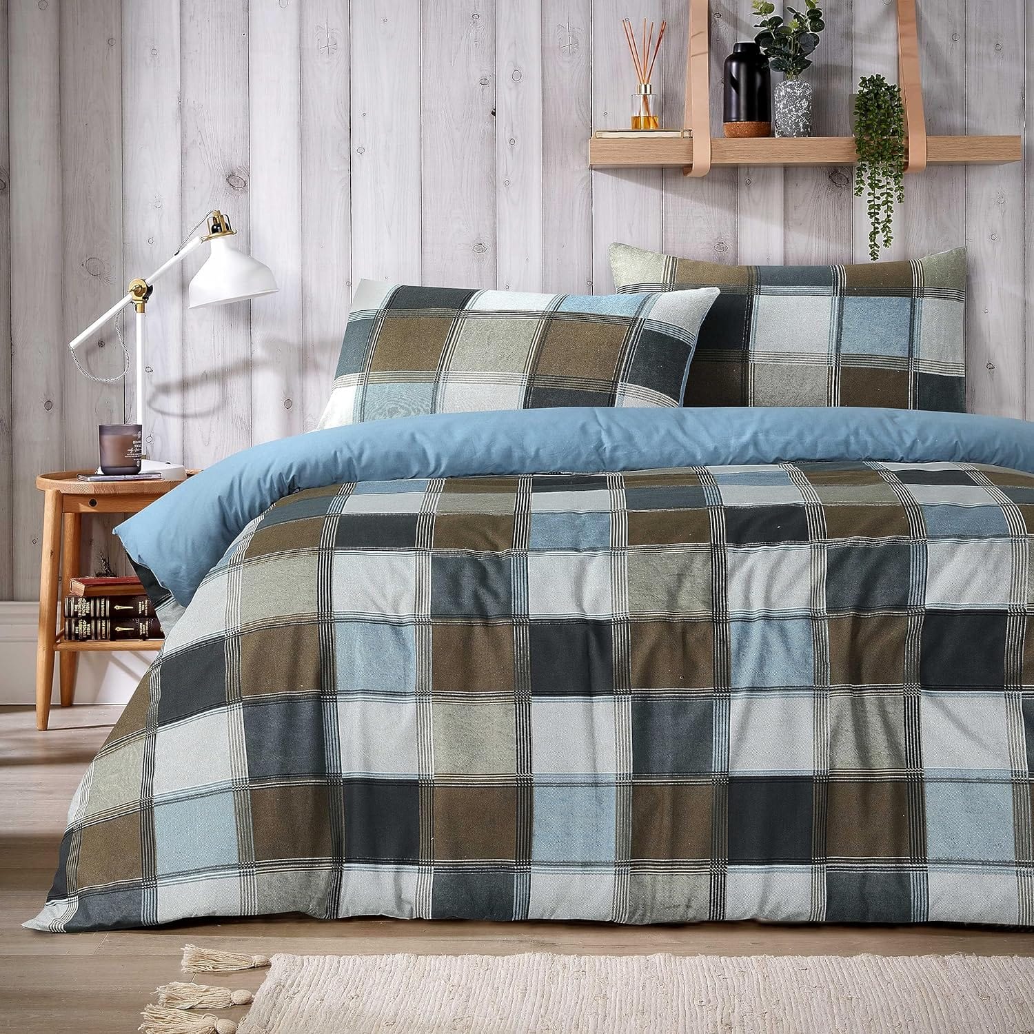 OLIVIA ROCCO Glencoe Check Duvet Cover Set – Reversible Polycotton