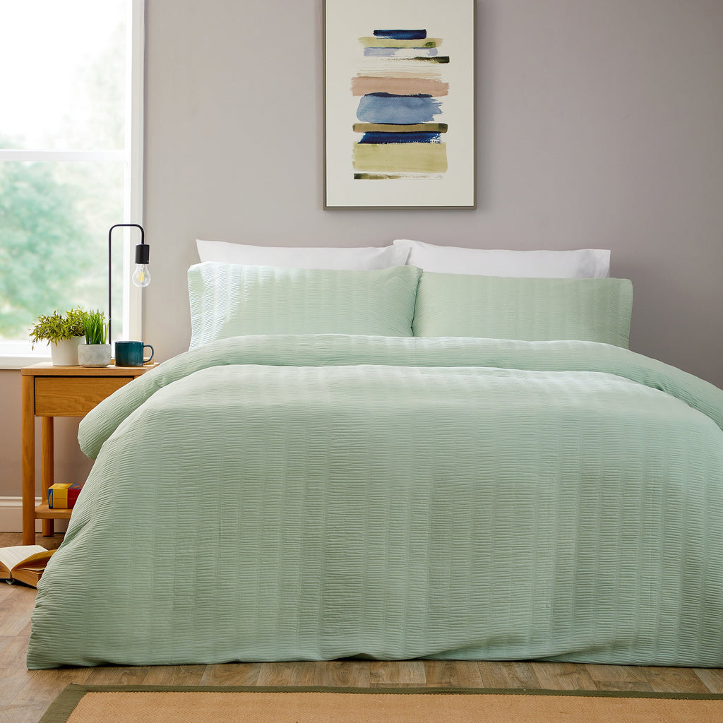 OLIVIA ROCCO Belgravia Sage Green Microfibre Duvet Cover Set | Bedding
