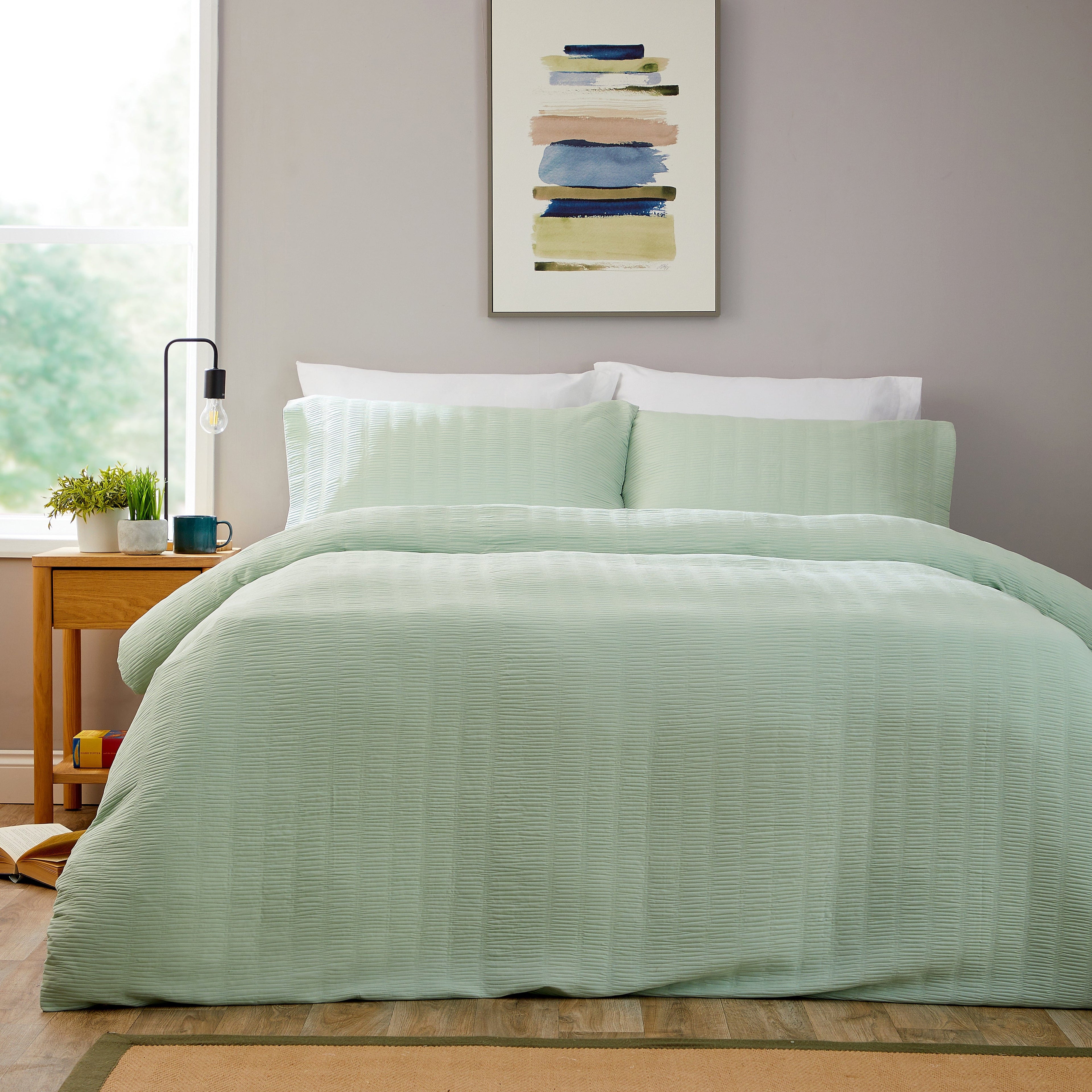 OLIVIA ROCCO Belgravia Sage Green Microfibre Duvet Cover Set | Bedding