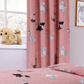 OLIVIA ROCCO Pink Dog Print Duvet Cover Set with Matching Curtains