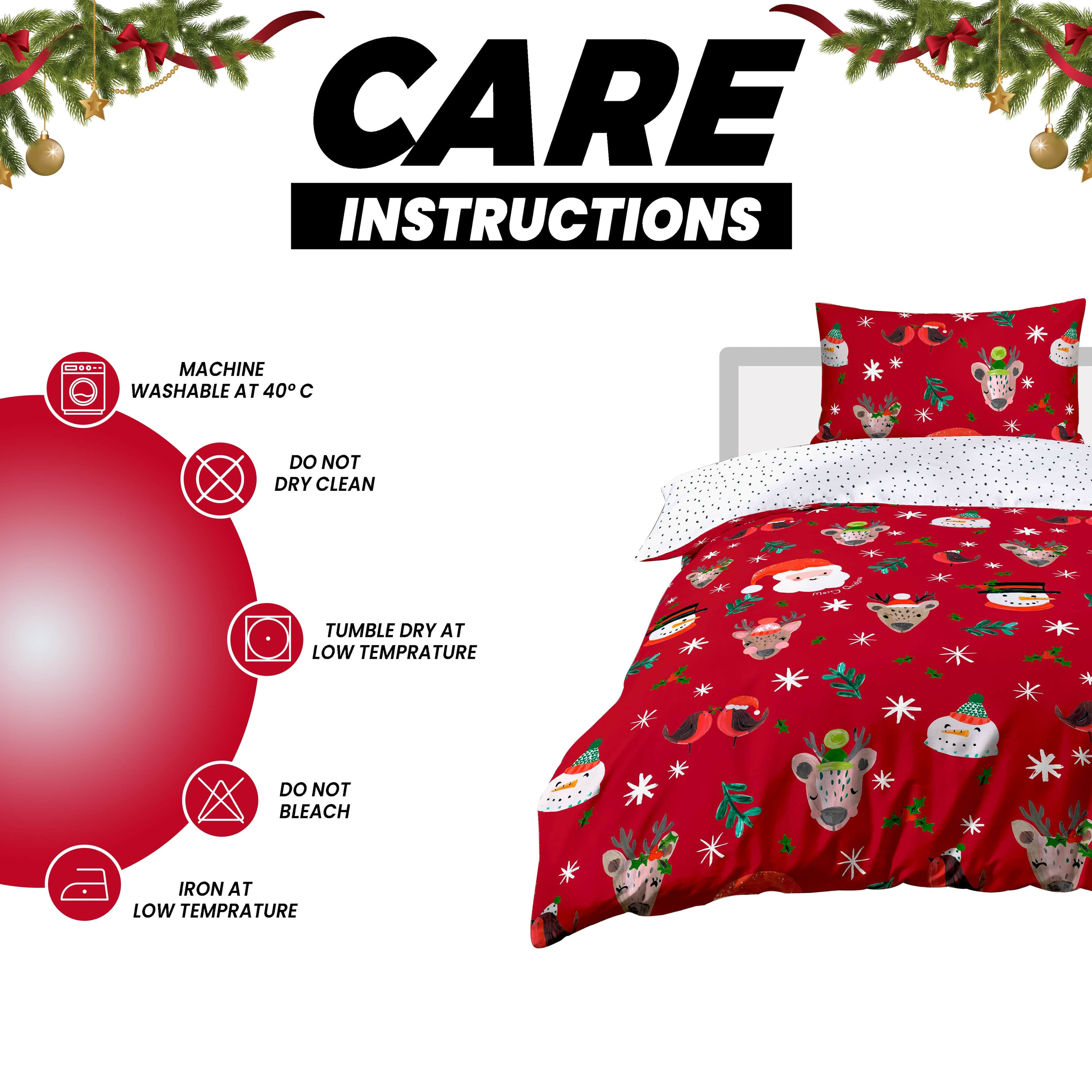 OLIVIA ROCCO Santa Christmas Duvet Cover Set – Reversible Winter Bedding