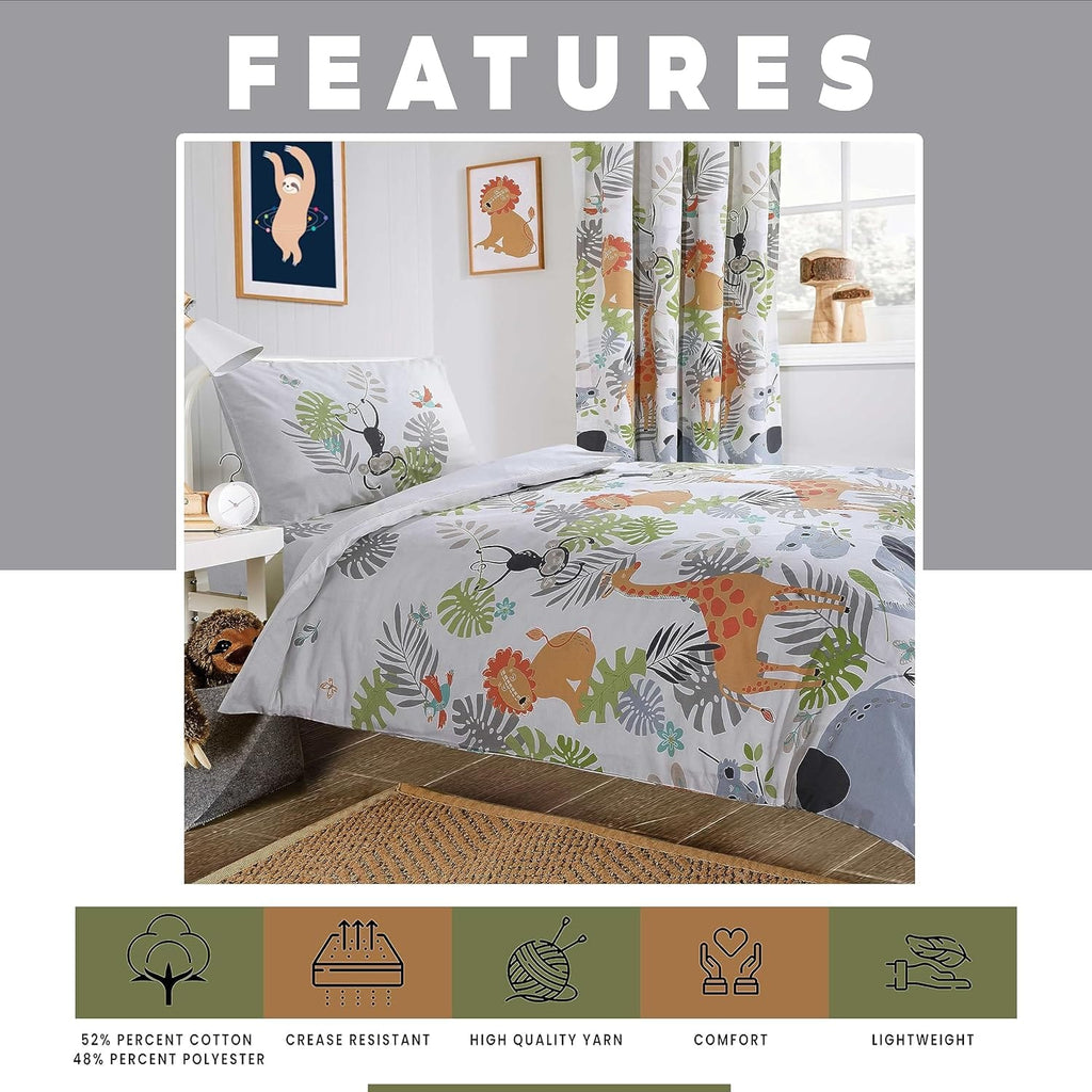OLIVIA ROCCO Kids Safari Animal Print Duvet Cover Set – Soft Cotton Blend