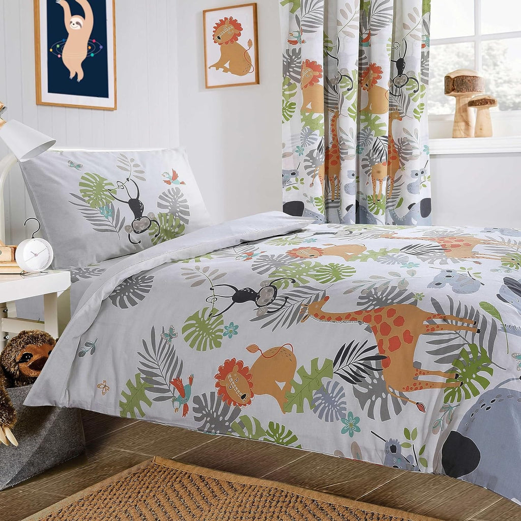 OLIVIA ROCCO Kids Safari Animal Print Duvet Cover Set – Soft Cotton Blend