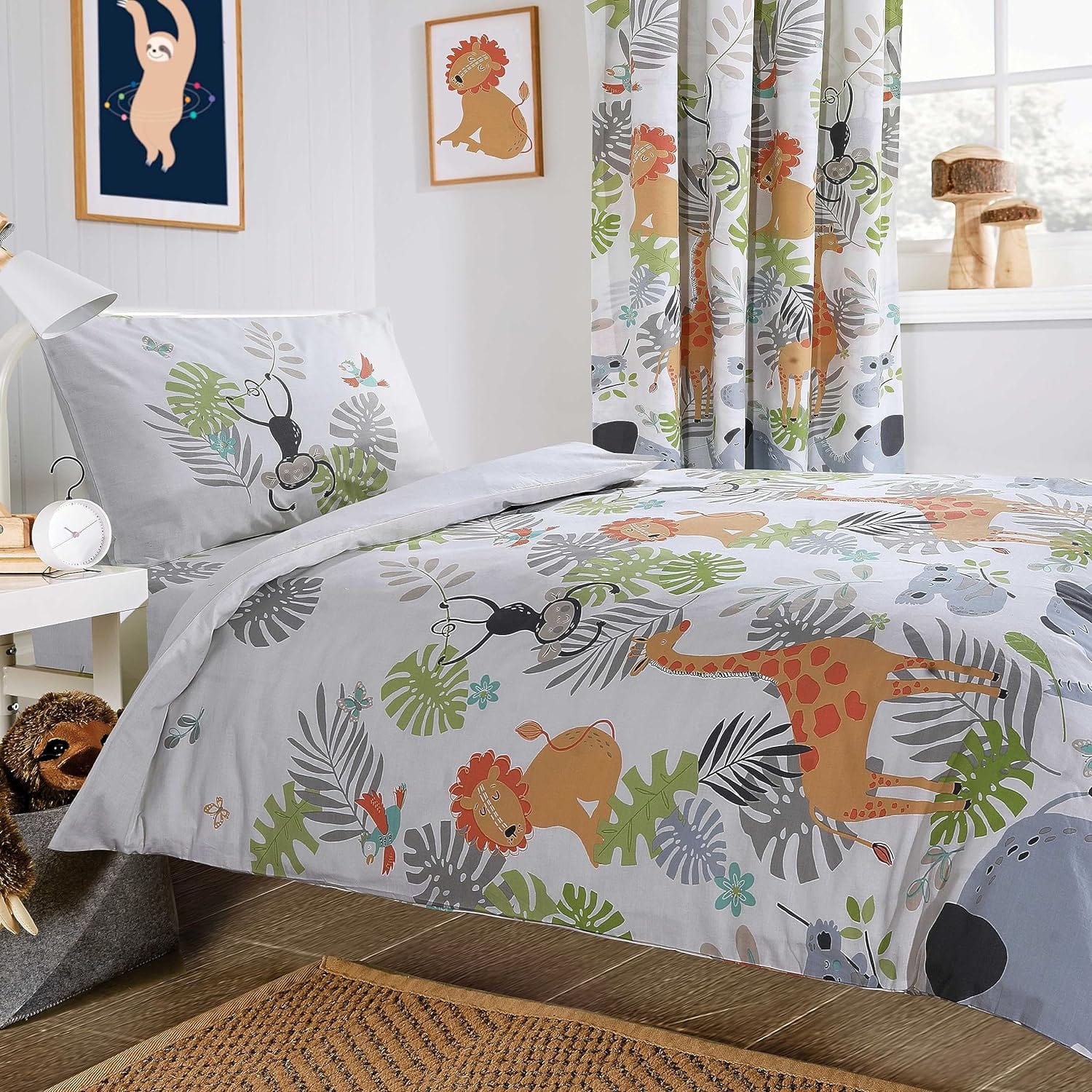 OLIVIA ROCCO Kids Safari Animal Print Duvet Cover Set – Soft Cotton Blend