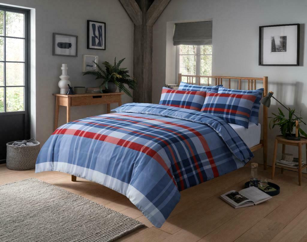 OLIVIA ROCCO Hudson Reversible Check Duvet Set – Cotton Rich Bedding