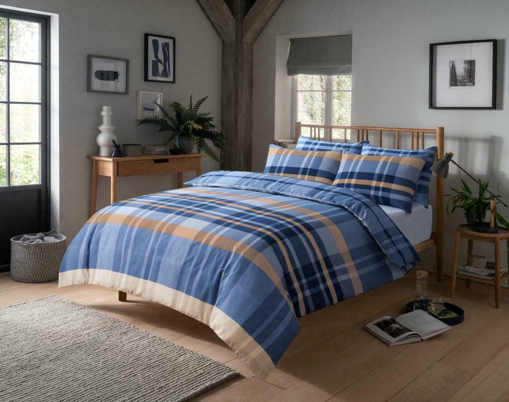 OLIVIA ROCCO Hudson Reversible Check Duvet Set – Cotton Rich Bedding