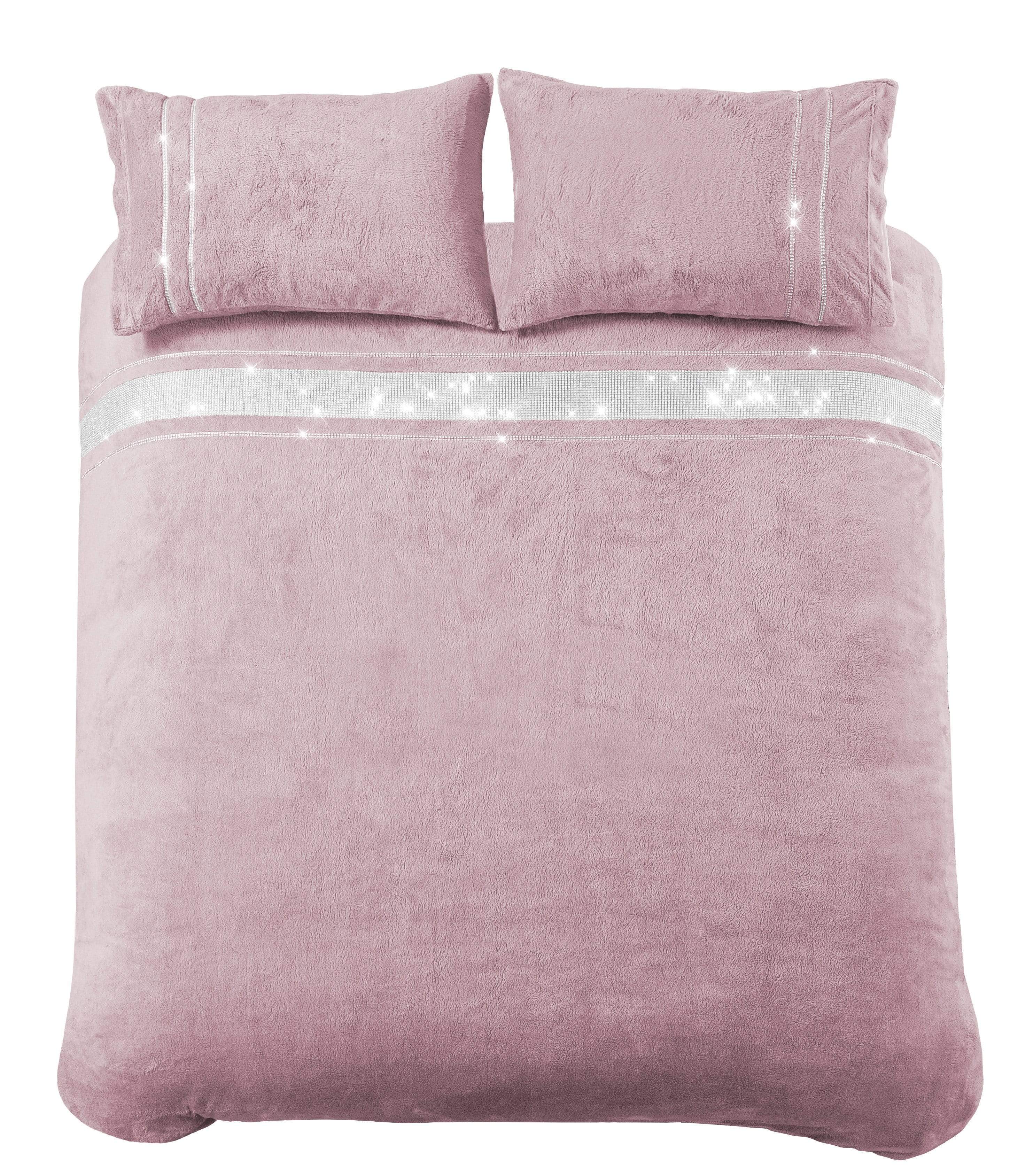 OLIVIA ROCCO Teddy Fleece Duvet Set – Diamante Faux Fur Bedding