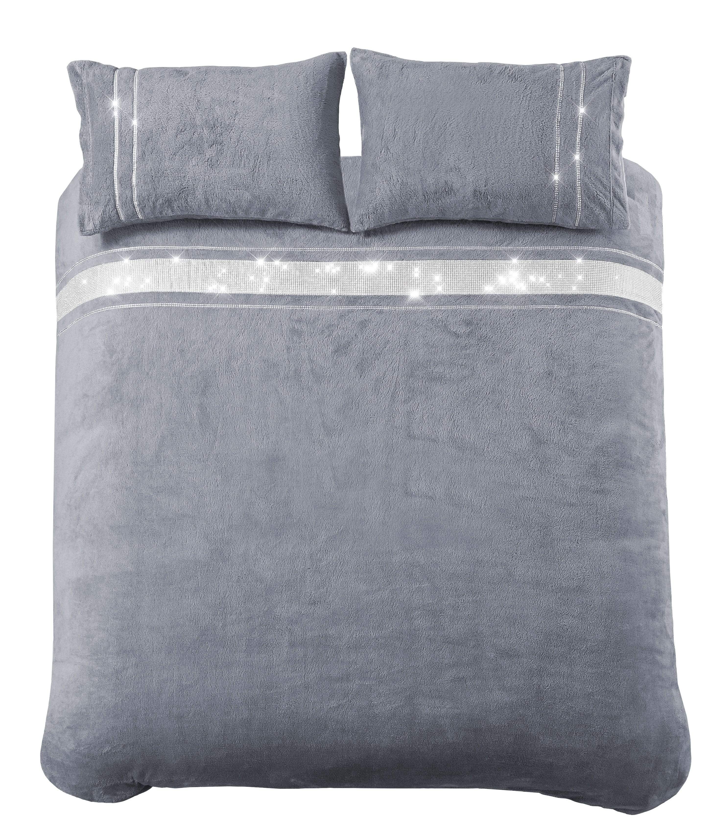OLIVIA ROCCO Teddy Fleece Duvet Set – Diamante Faux Fur Bedding