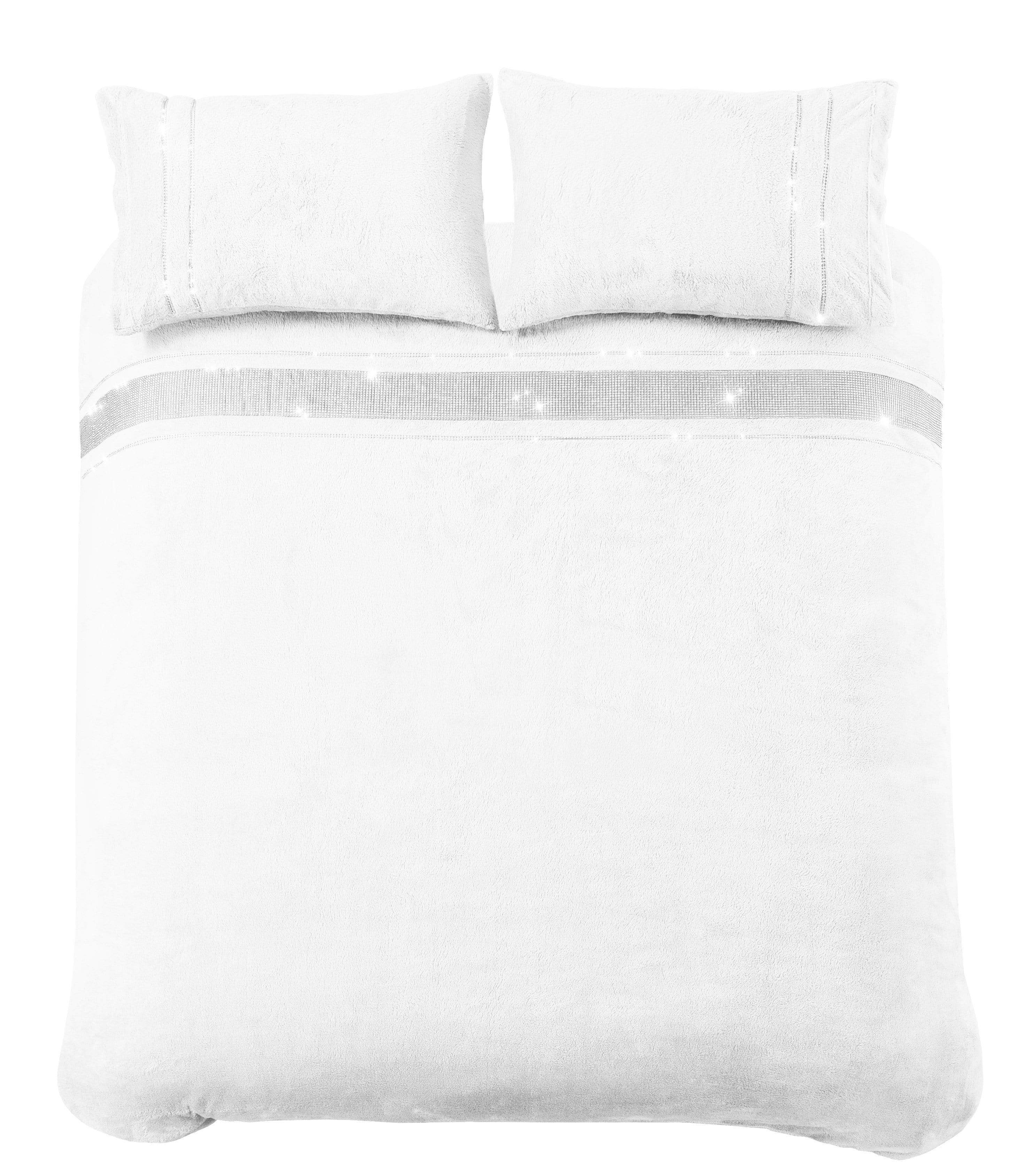 OLIVIA ROCCO Teddy Fleece Duvet Set – Diamante Faux Fur Bedding