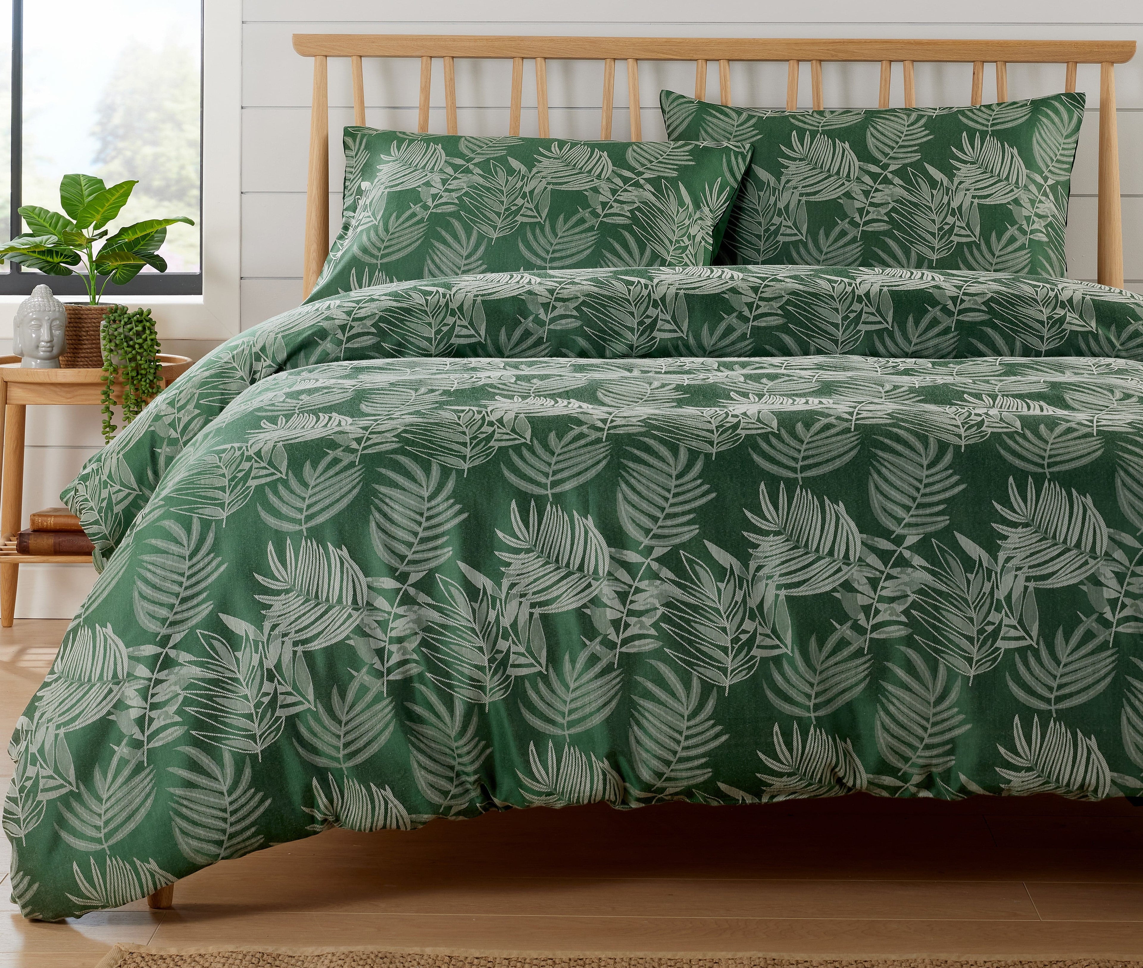 OLIVIA ROCCO Leaf Jacquard Reversible Duvet Cover Set | Cotton Blend
