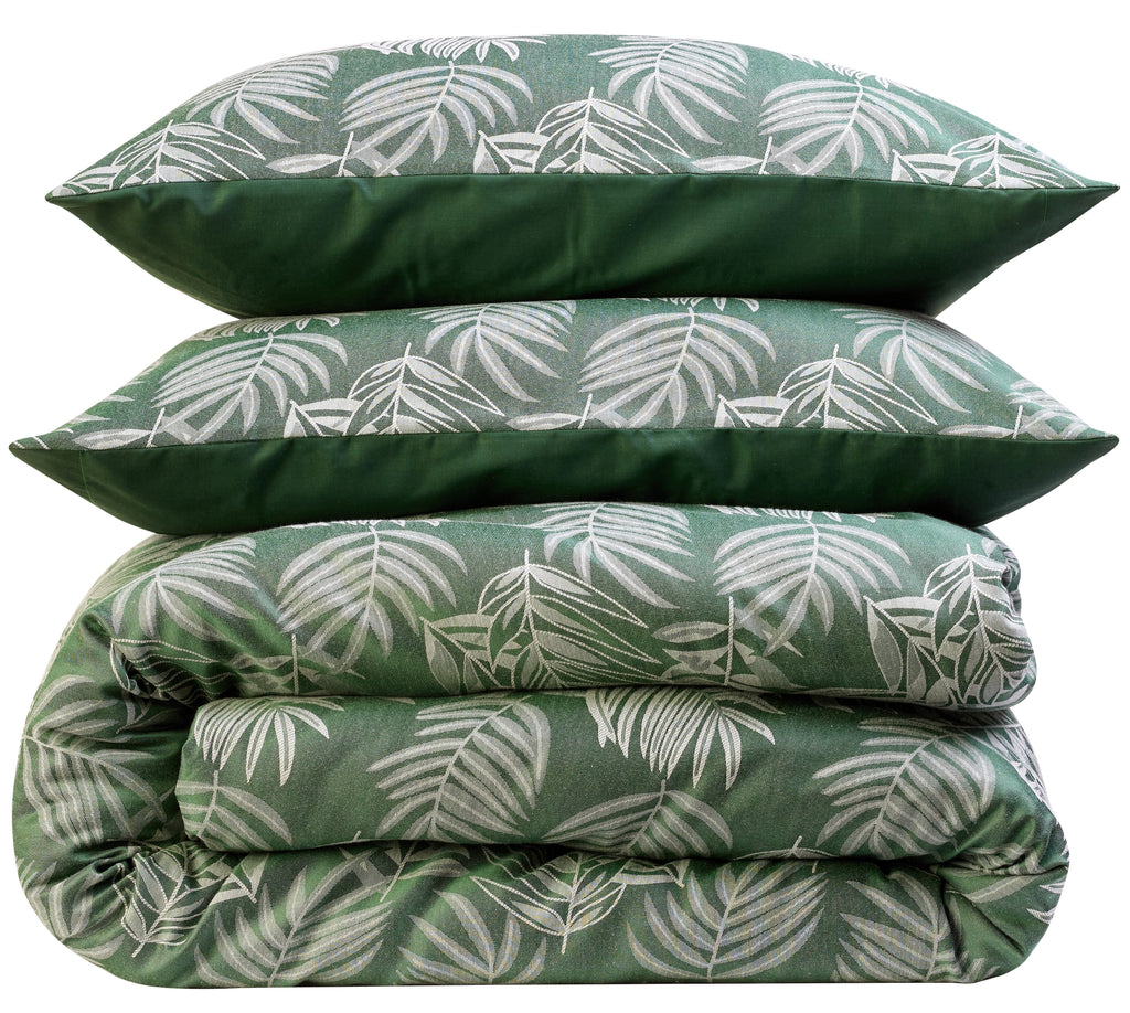 OLIVIA ROCCO Leaf Jacquard Reversible Duvet Cover Set | Cotton Blend