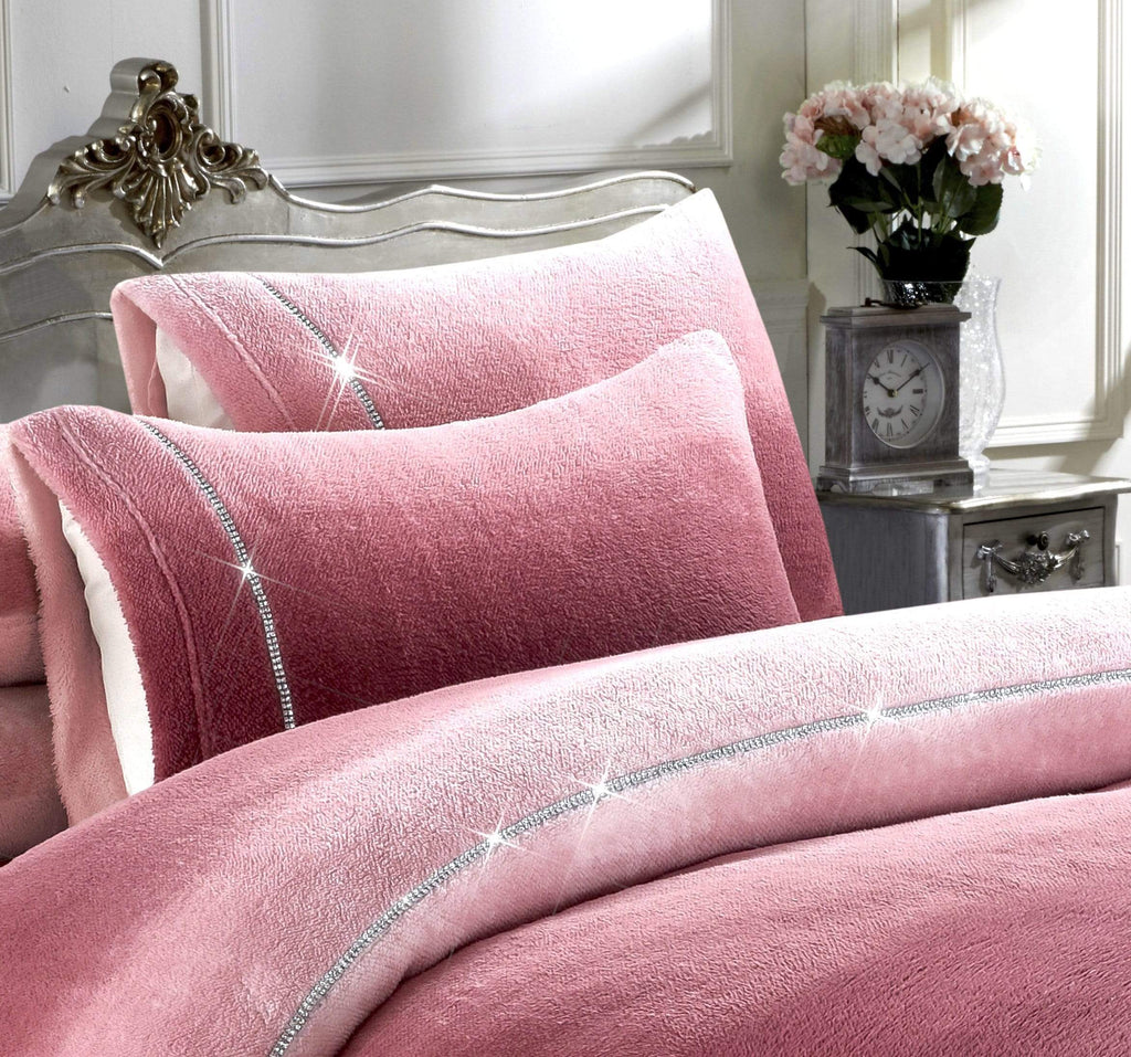 OLIVIA ROCCO Ombre Teddy Fleece Duvet Set – Luxury Diamante Bedding