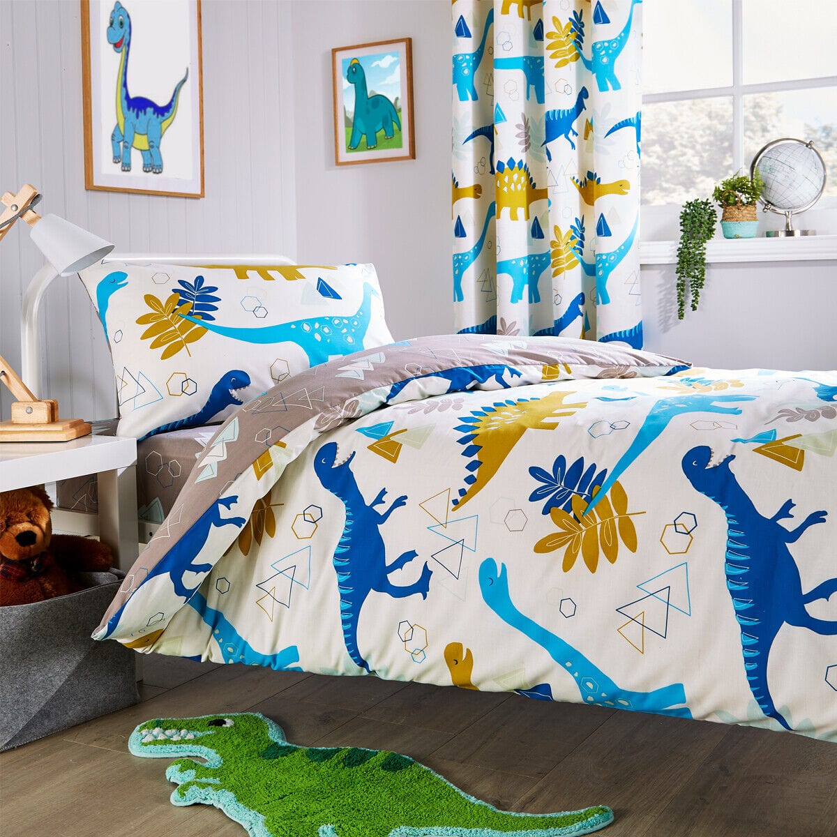 OLIVIA ROCCO Dinosaur Kids Duvet Cover Set | Soft Microfibre Bedding Bundle