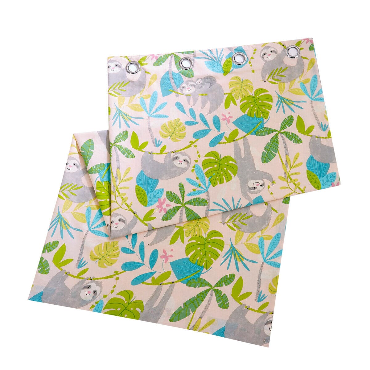 OLIVIA ROCCO Lazy Sloth Kids Duvet Set | Cotton Blend Bedding & Curtains