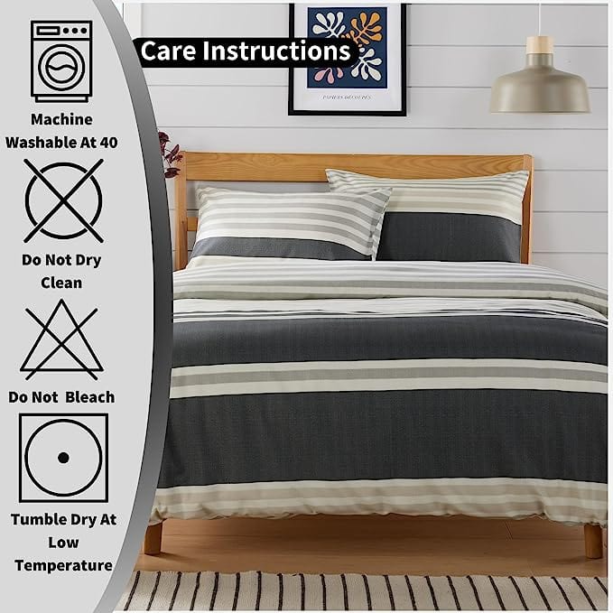 OLIVIA ROCCO Miami Stripes Duvet Cover Set – Reversible Cotton Blend
