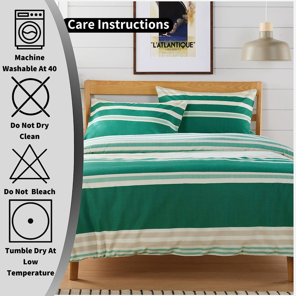 OLIVIA ROCCO Miami Stripes Duvet Cover Set – Reversible Cotton Blend