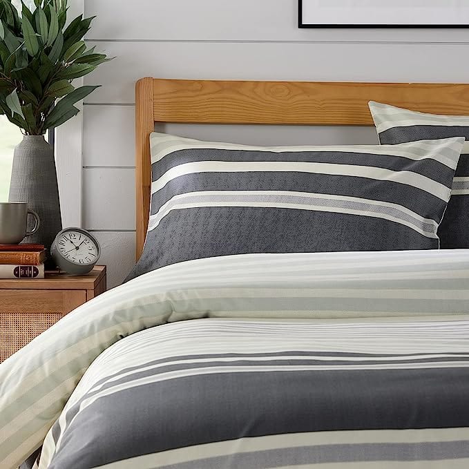 OLIVIA ROCCO Miami Stripes Duvet Cover Set – Reversible Cotton Blend