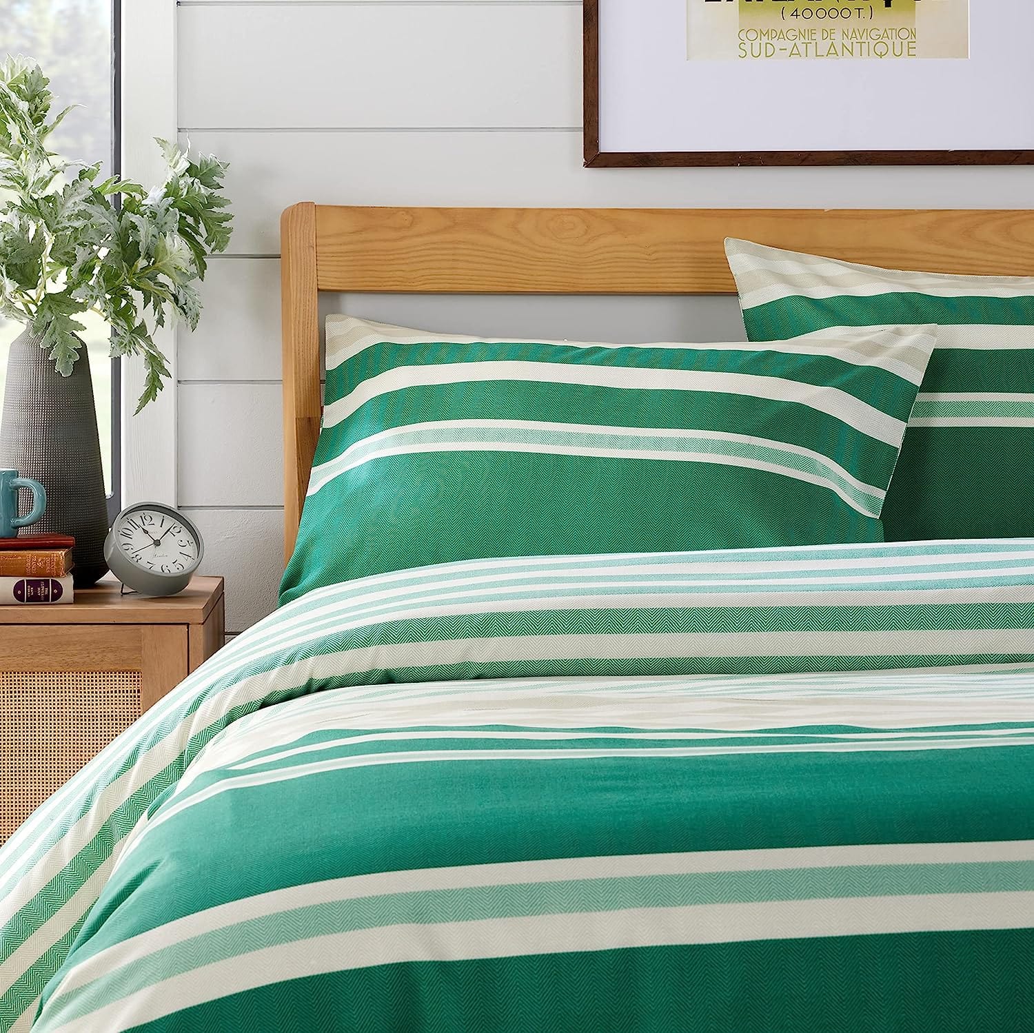 OLIVIA ROCCO Miami Stripes Duvet Cover Set – Reversible Cotton Blend