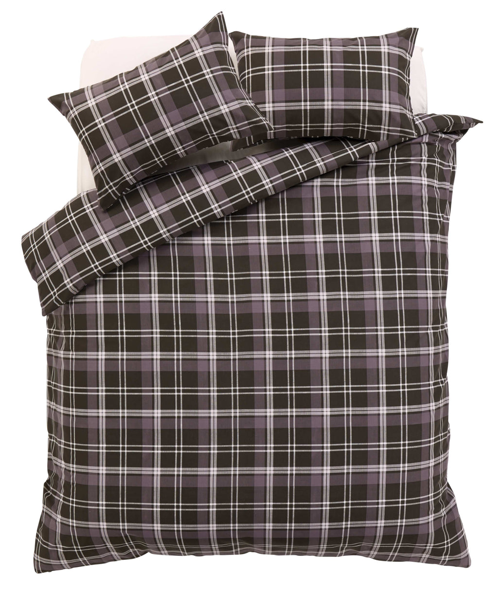 OLIVIA ROCCO Check Pattern Duvet Set – Cotton Rich Soft Bedding with Cases