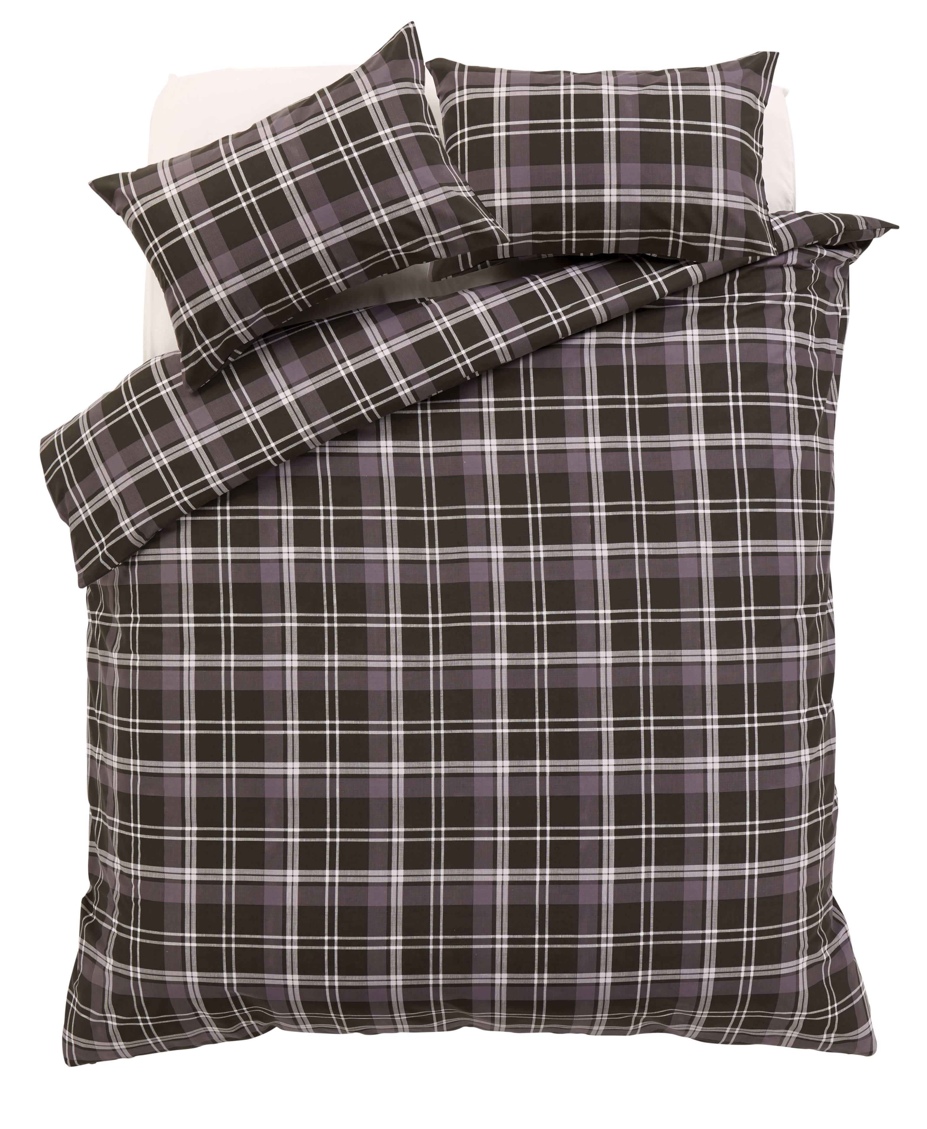 OLIVIA ROCCO Check Pattern Duvet Set – Cotton Rich Soft Bedding with Cases
