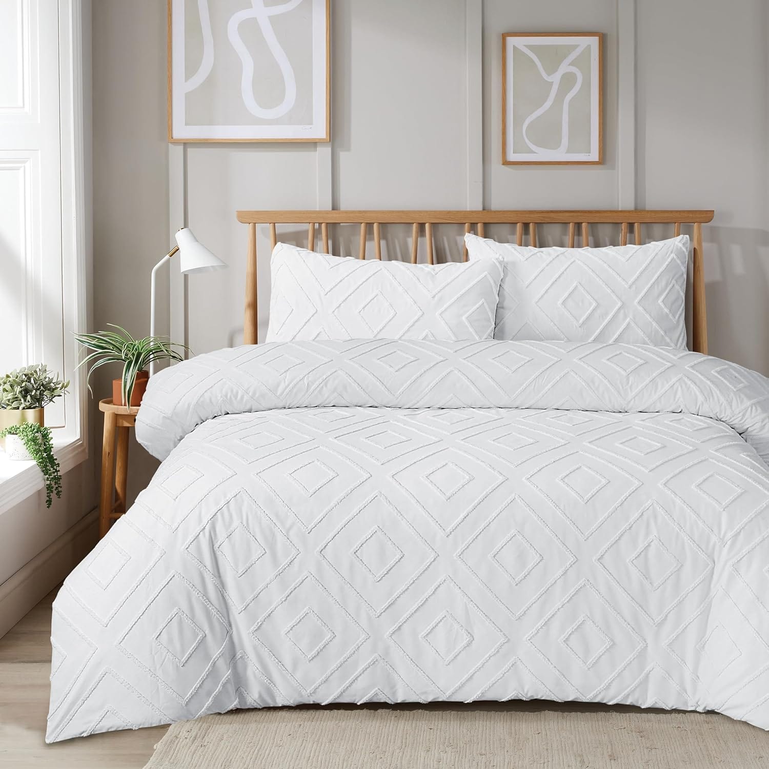 OLIVIA ROCCO Como Tufted Duvet Cover Set | Easy Care Bedding