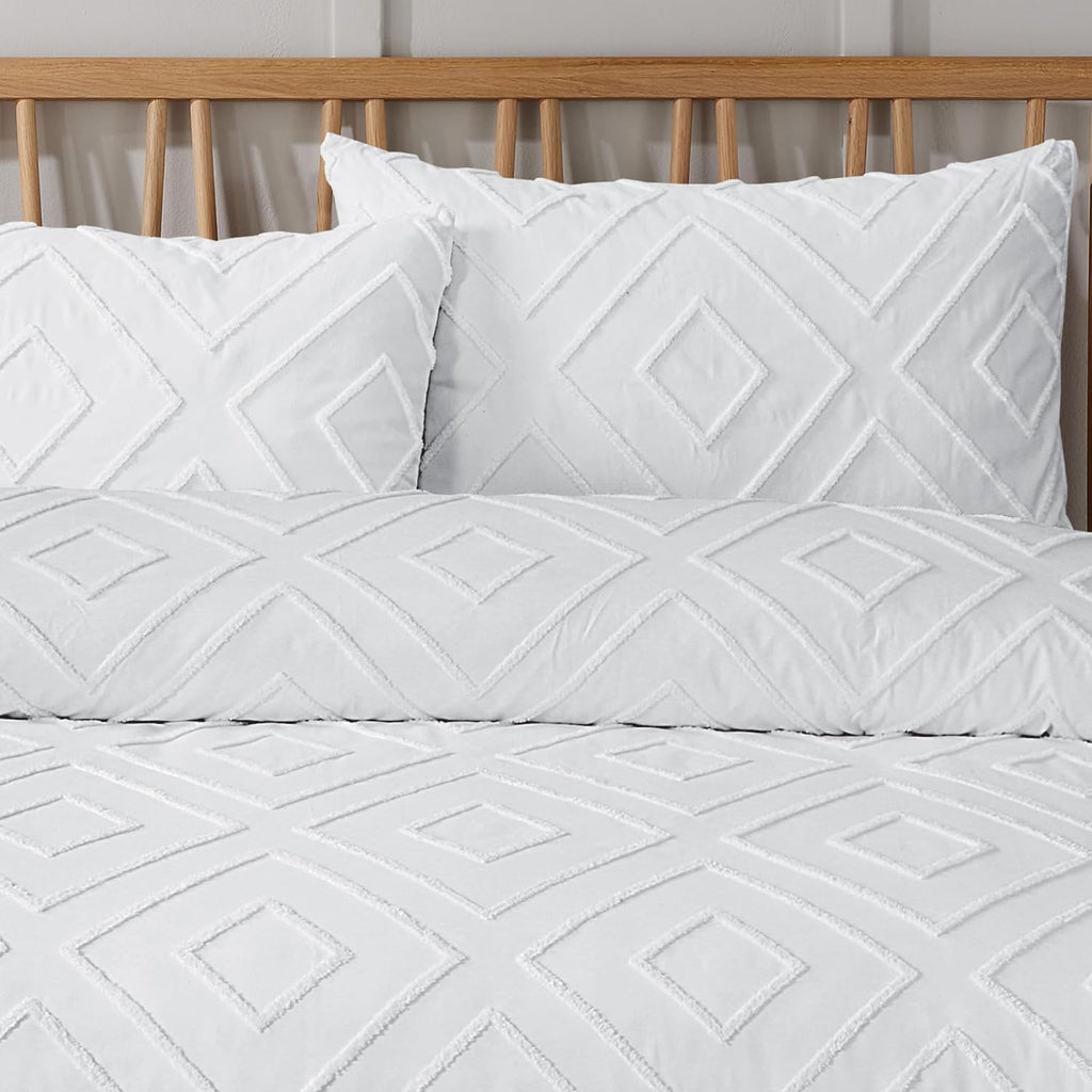 OLIVIA ROCCO Como Tufted Duvet Cover Set | Easy Care Bedding
