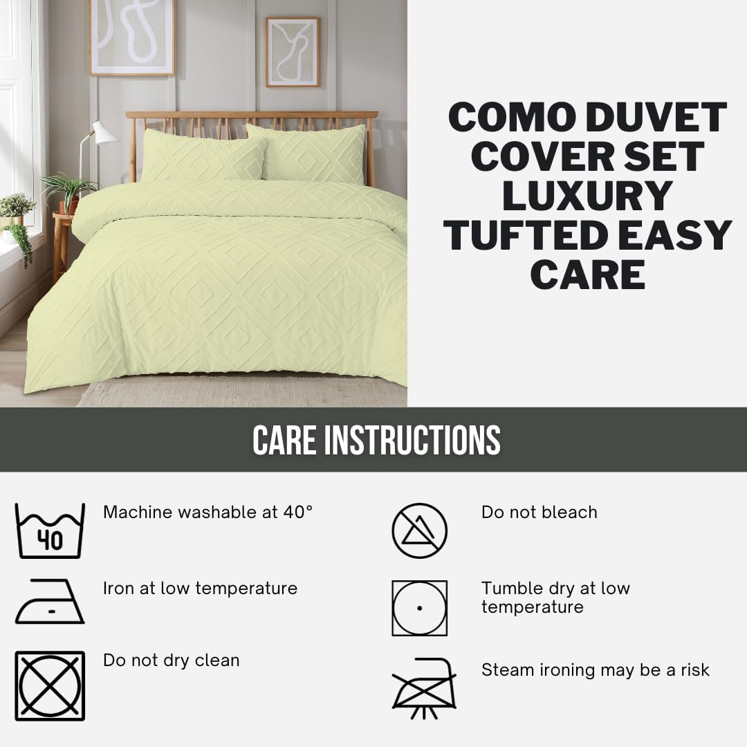 OLIVIA ROCCO Como Tufted Duvet Cover Set | Easy Care Bedding