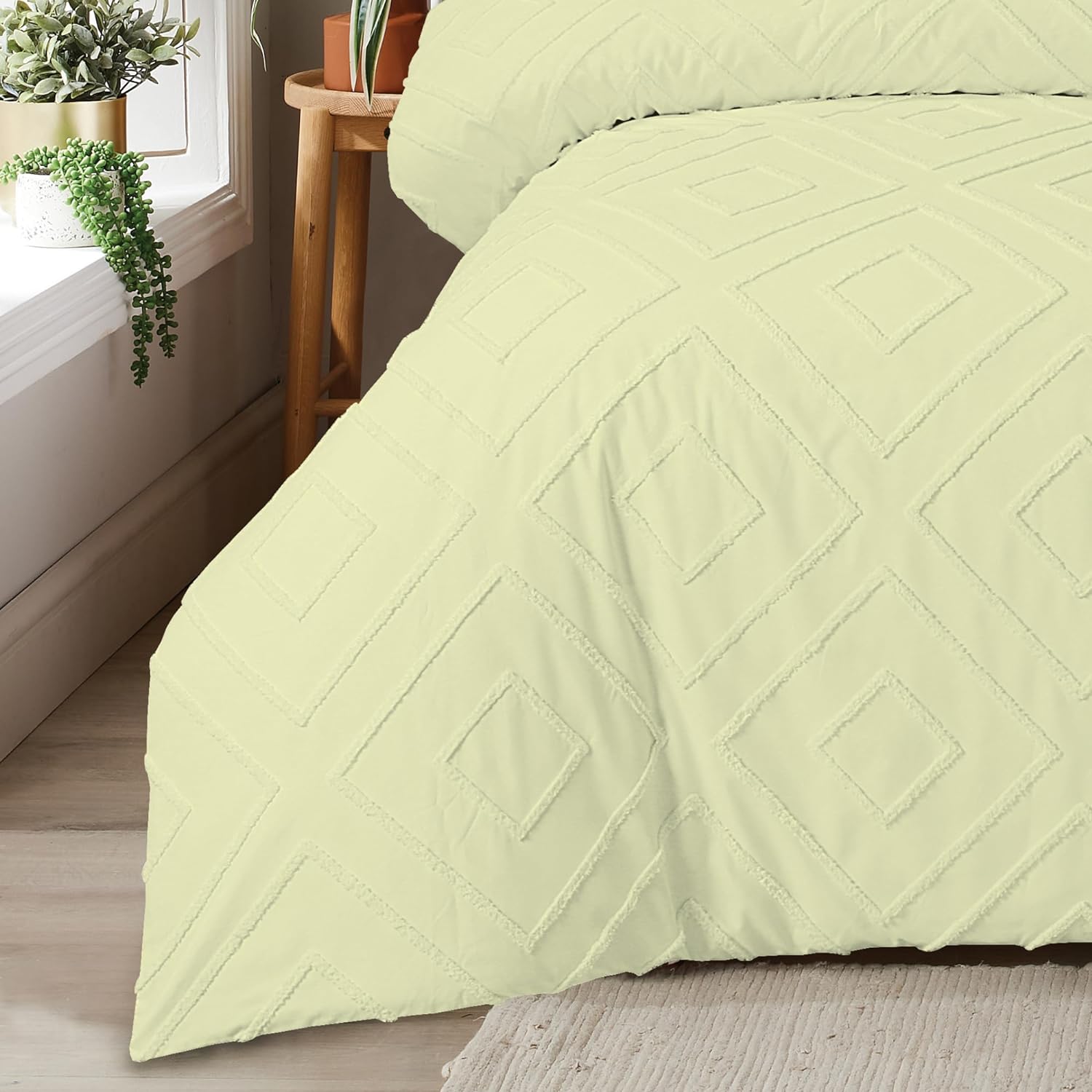 OLIVIA ROCCO Como Tufted Duvet Cover Set | Easy Care Bedding