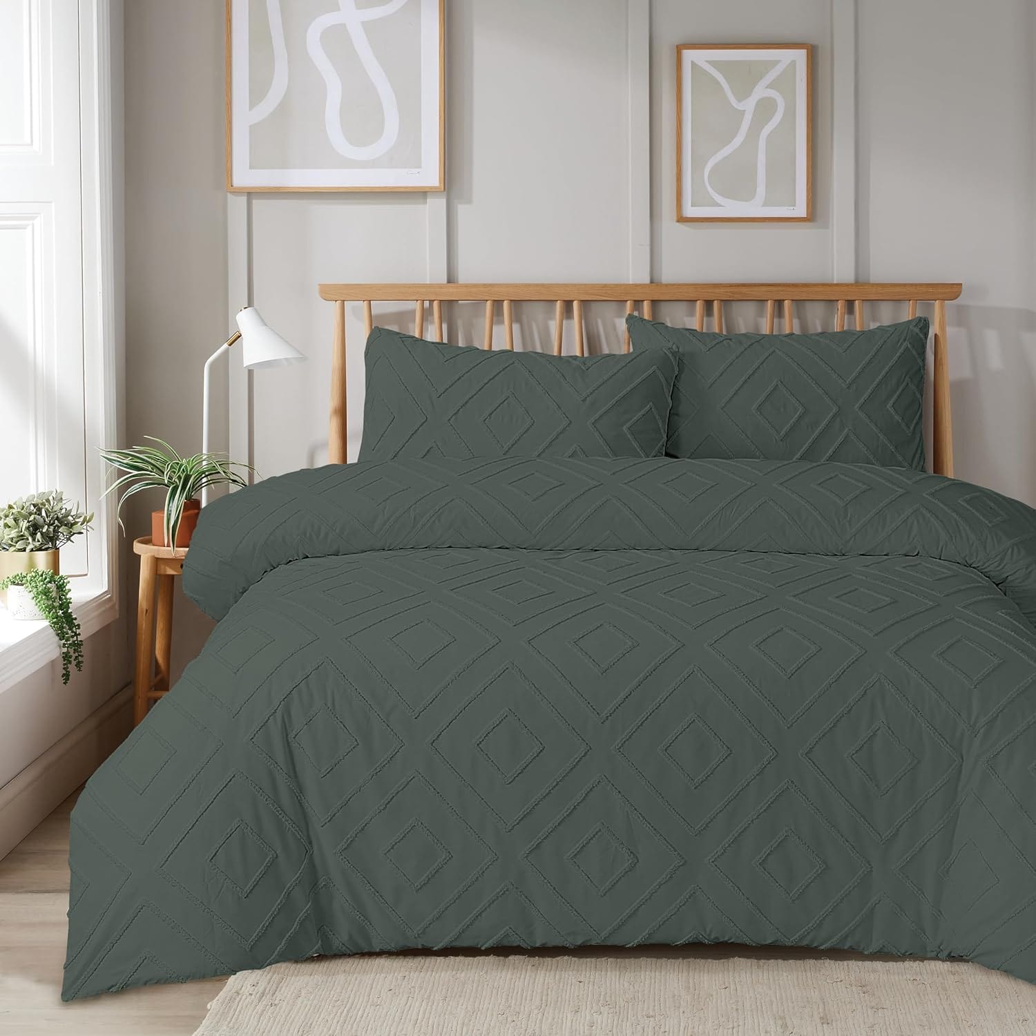 OLIVIA ROCCO Como Tufted Duvet Cover Set | Easy Care Bedding