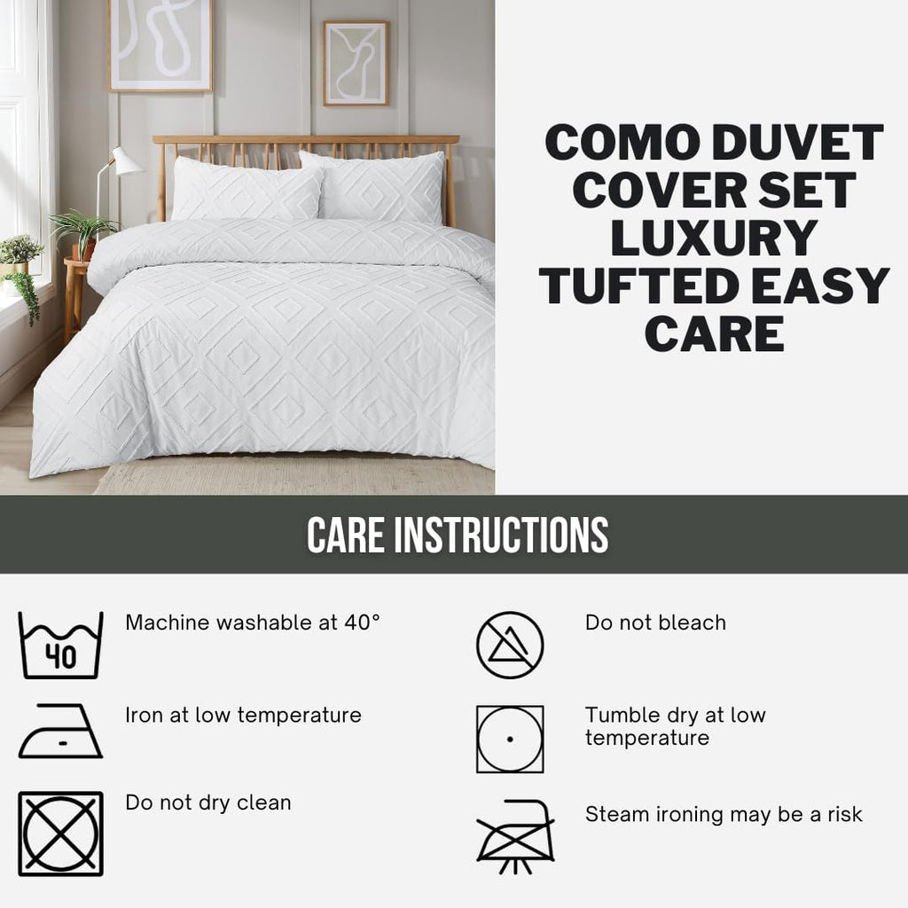 OLIVIA ROCCO Como Tufted Duvet Cover Set | Easy Care Bedding