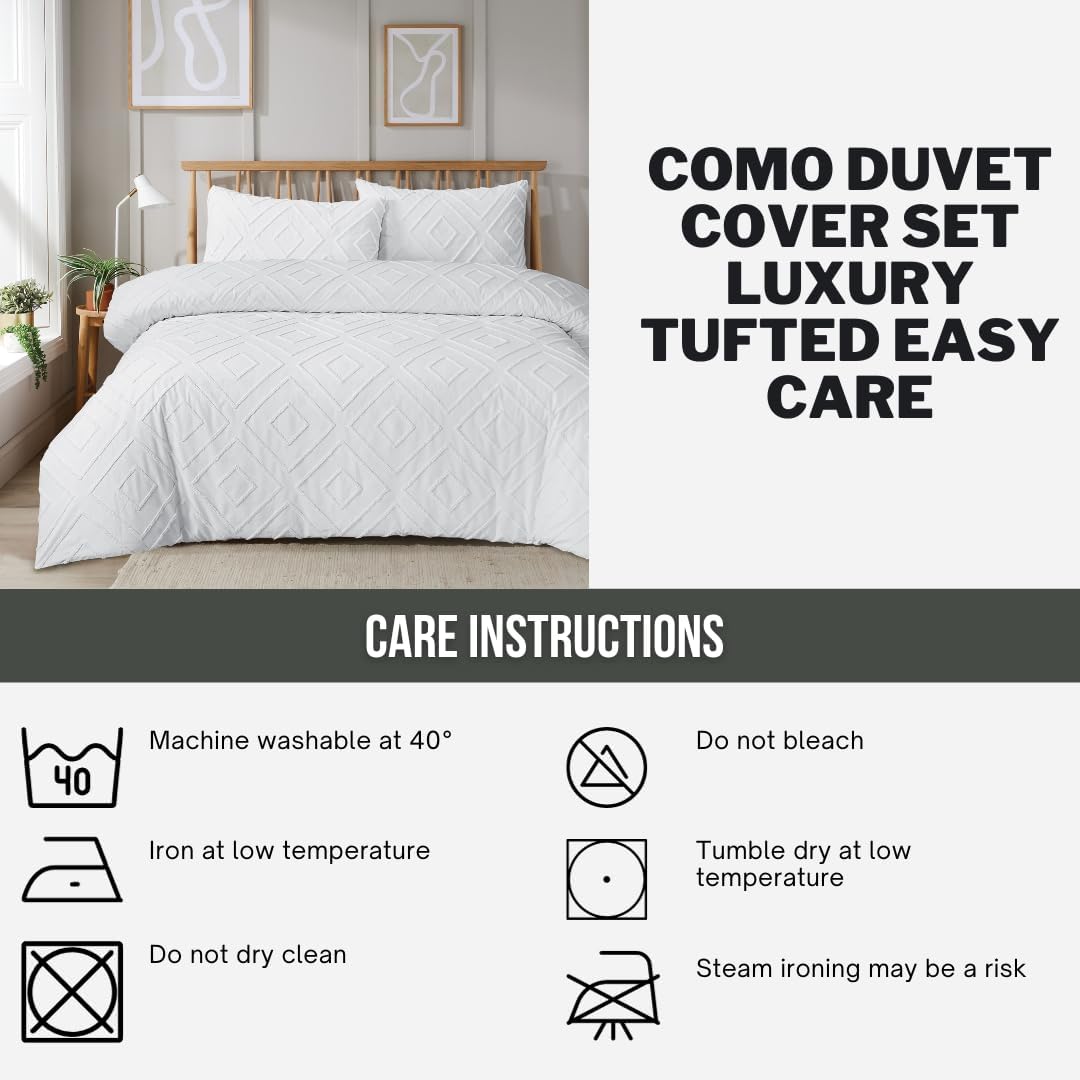 OLIVIA ROCCO Como Tufted Duvet Cover Set | Easy Care Bedding