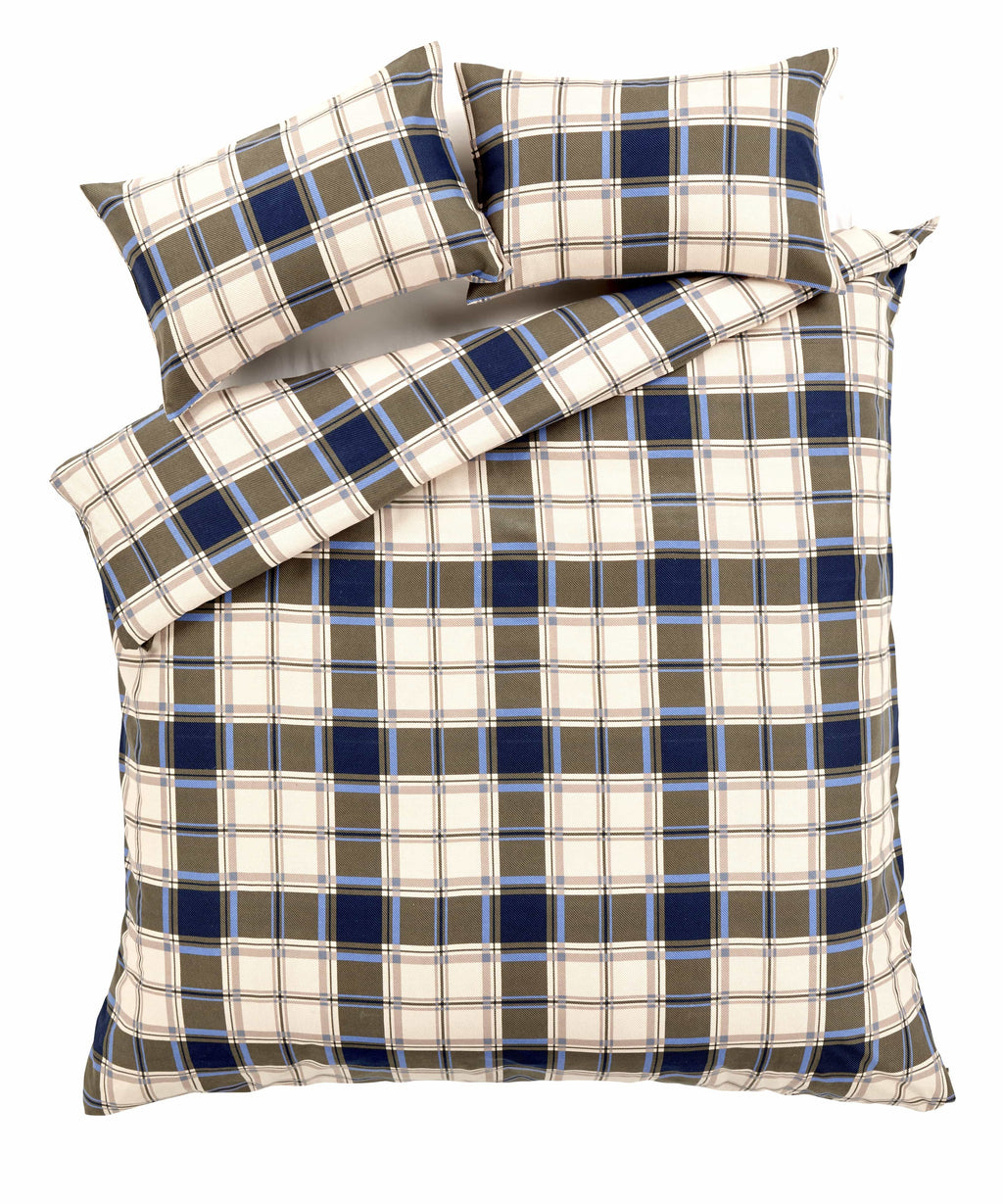 OLIVIA ROCCO Highland Tartan Duvet Set | Brushed Cotton Flannel Quilt Cover