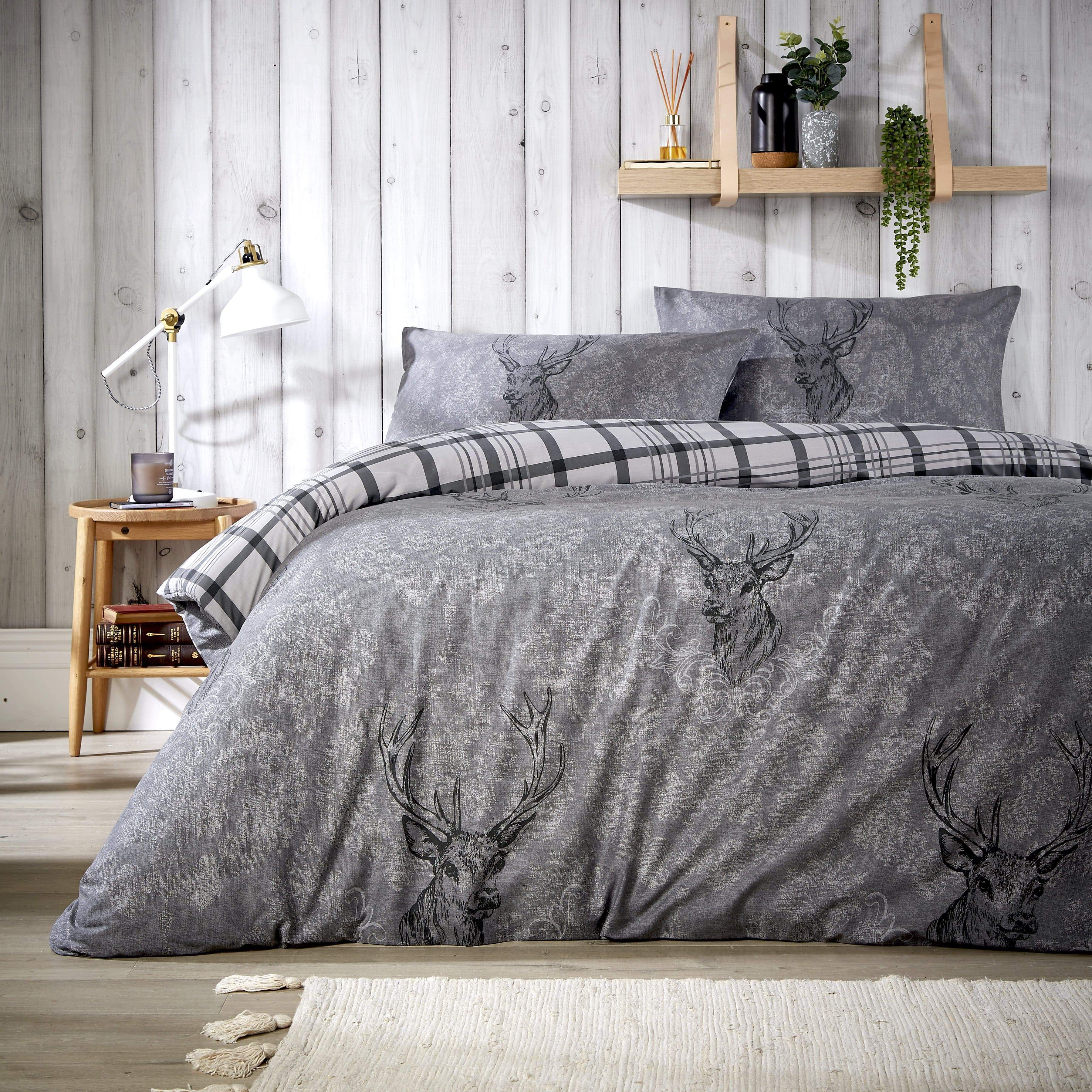 OLIVIA ROCCO Reversible Tartan Check Duvet Set – Soft Cotton Bedding