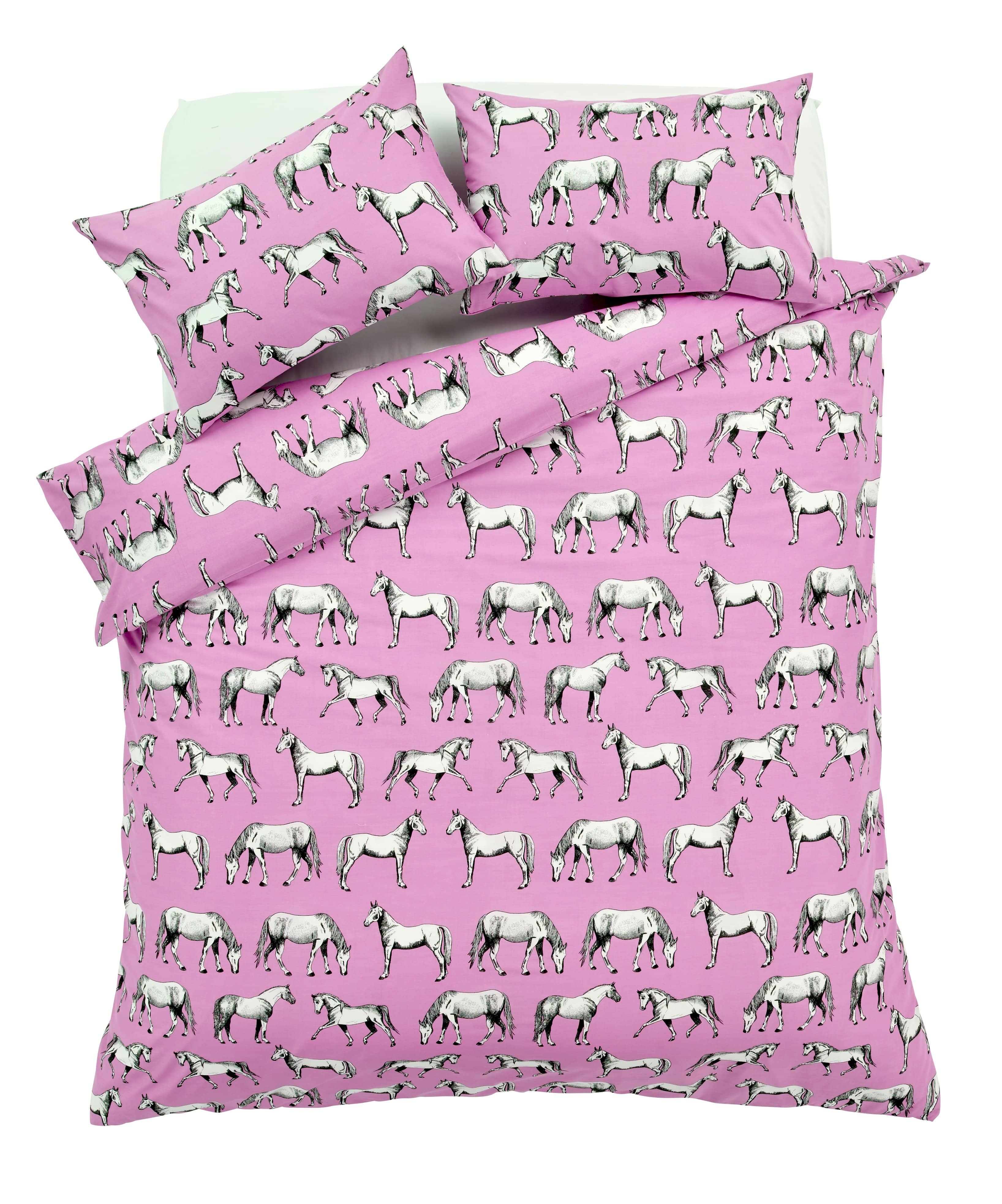 OLIVIA ROCCO Horses Duvet Set – Cotton Rich Breathable Bedding Cover