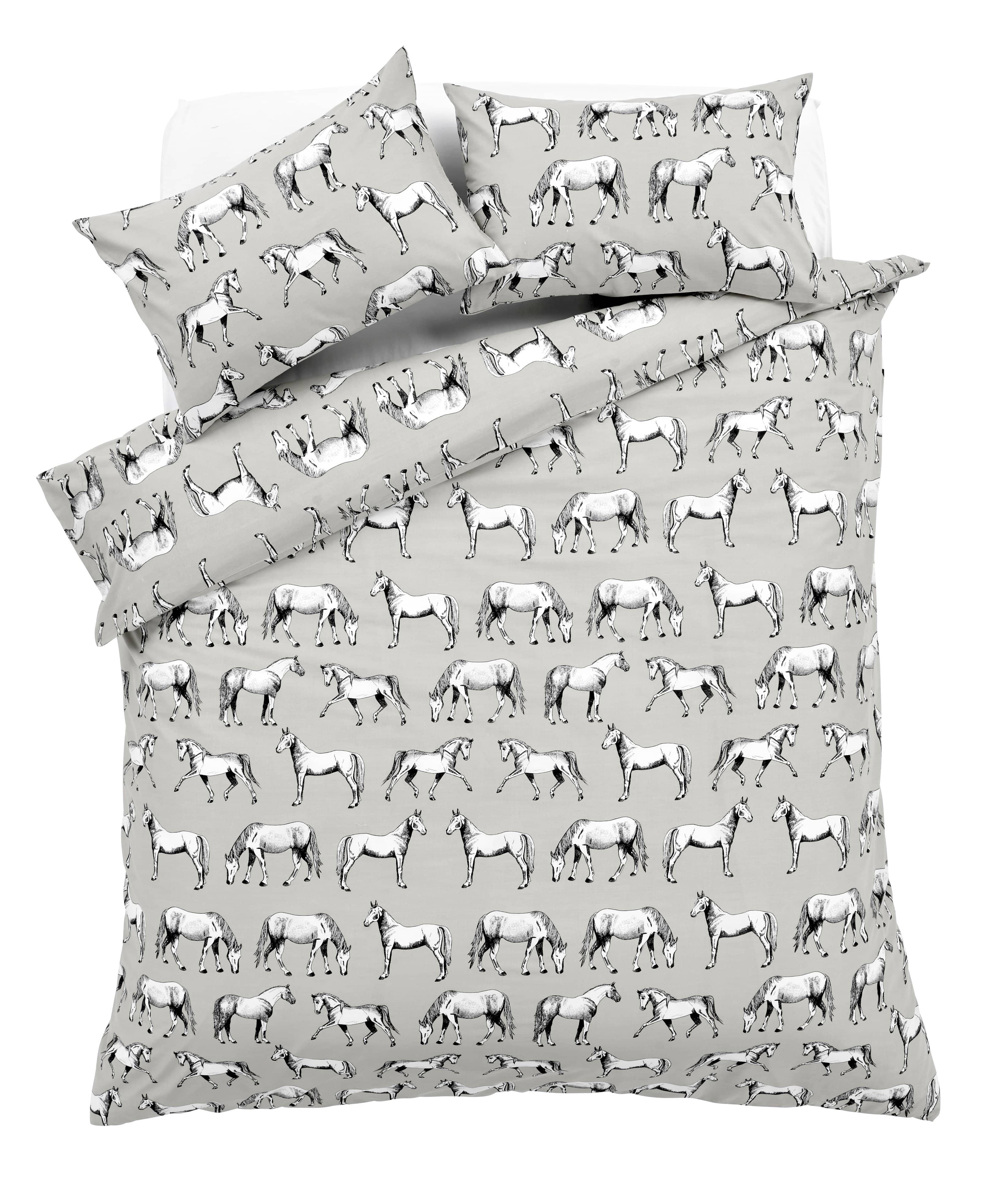 OLIVIA ROCCO Horses Duvet Set – Cotton Rich Breathable Bedding Cover